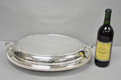 Antique English Regency Silver Plated Large Covered Serving Dish 'M" Monogram