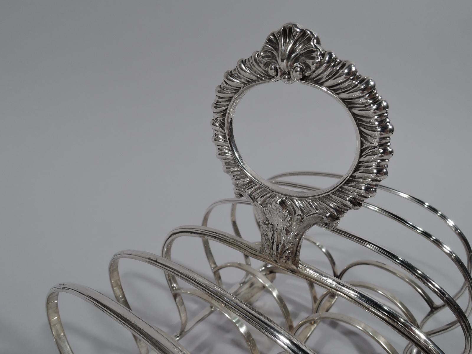 Antique English Regency Sterling Silver Toast Rack In Good Condition In New York, NY