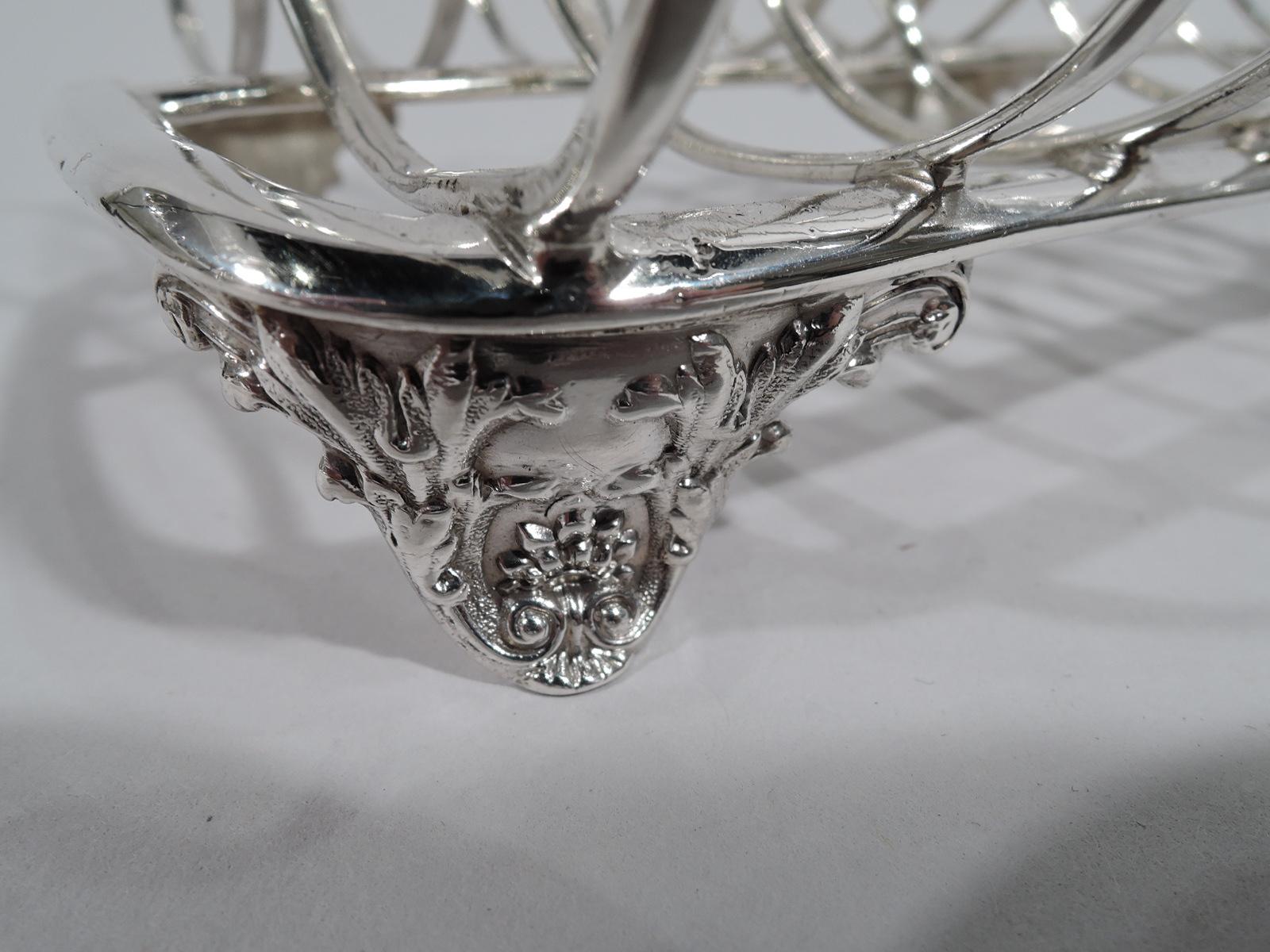 Mid-19th Century Antique English Regency Sterling Silver Toast Rack