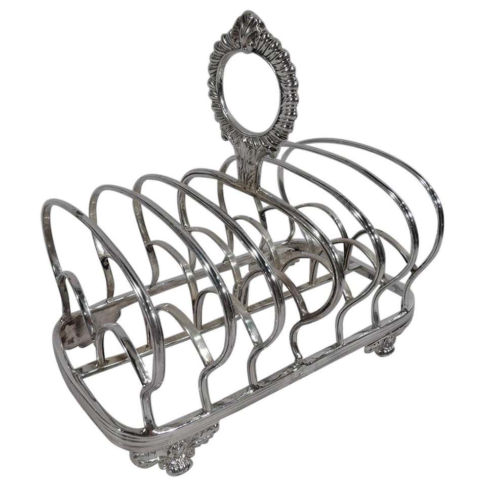 Antique English Regency Sterling Silver Toast Rack For Sale at 1stDibs