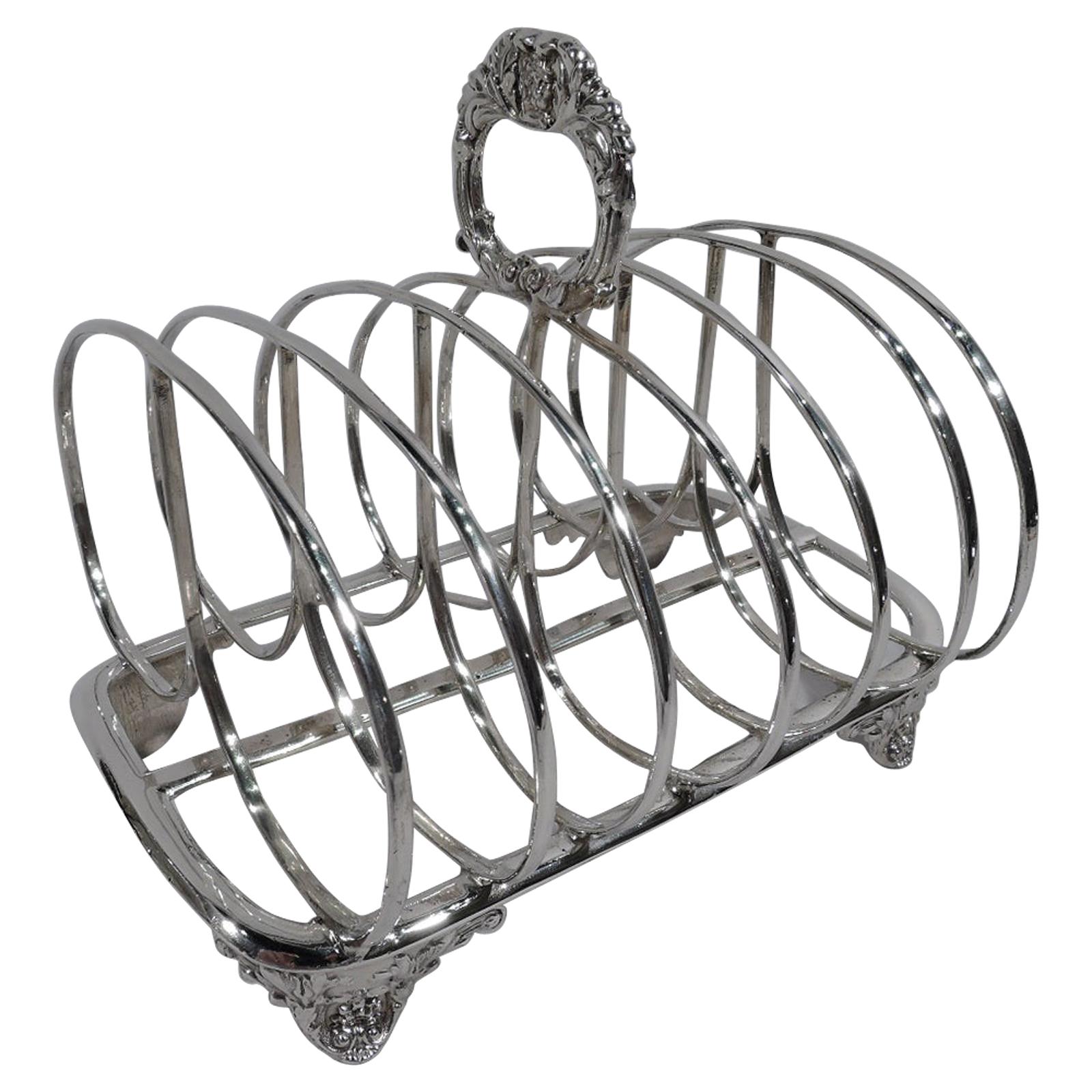 Antique English Regency Sterling Silver Toast Rack For Sale at 1stDibs