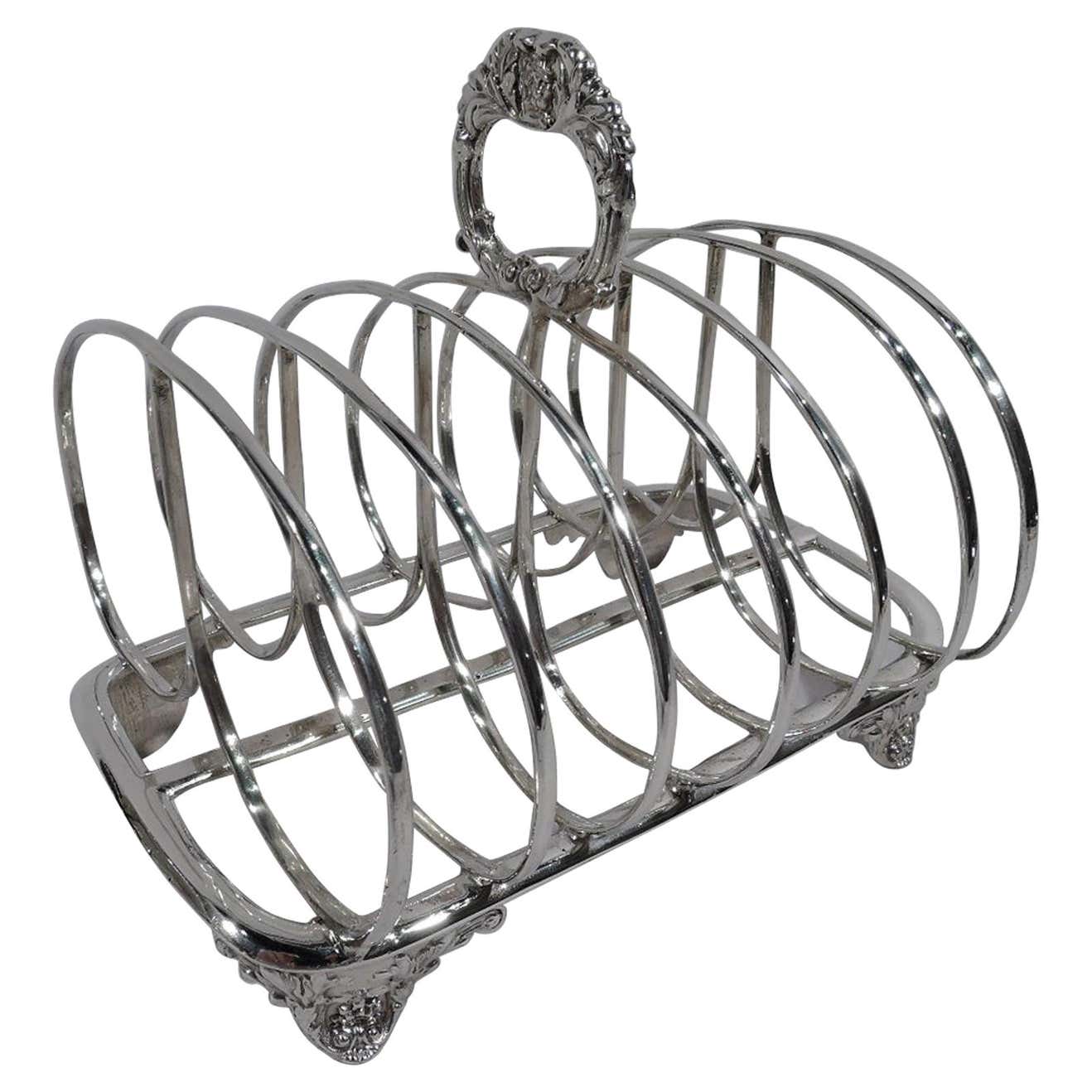 Antique English Regency Sterling Silver Toast Rack For Sale at 1stDibs