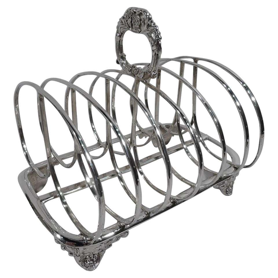 Antique English Regency Sterling Silver Toast Rack For Sale at 1stDibs