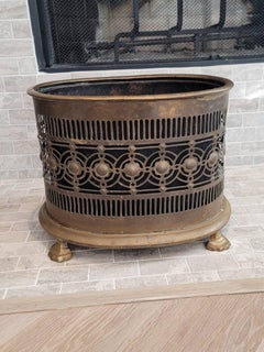 Antique English Regency Style Brass Fireplace Bucket