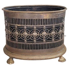 Antique seau de cheminée en laiton de style Regency anglais 