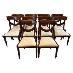 Antique English Regency Style Mahogany Dining Chairs Set of Ten