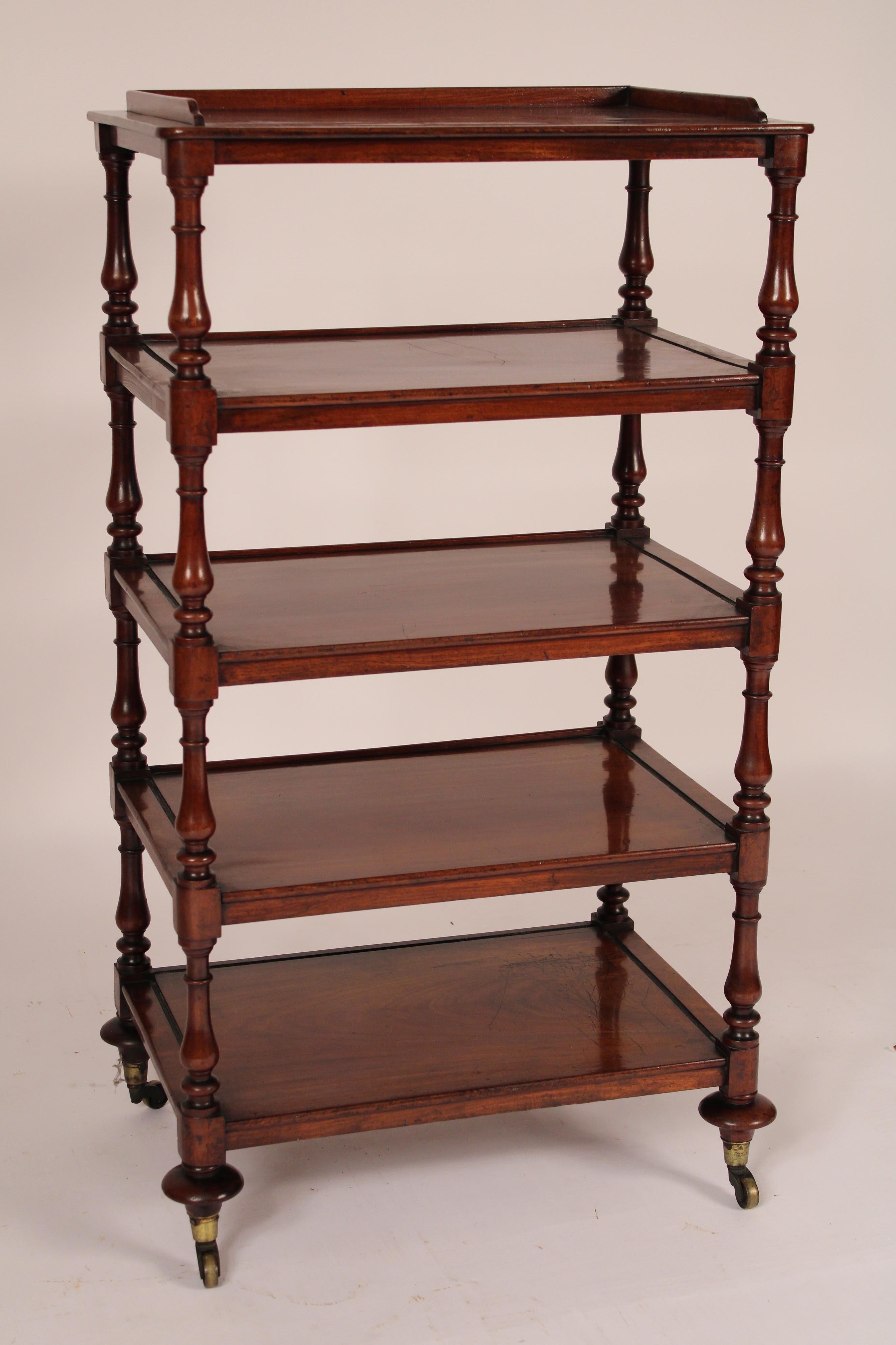 Antique English Regency Style Mahogany Etagere In Good Condition For Sale In Laguna Beach, CA