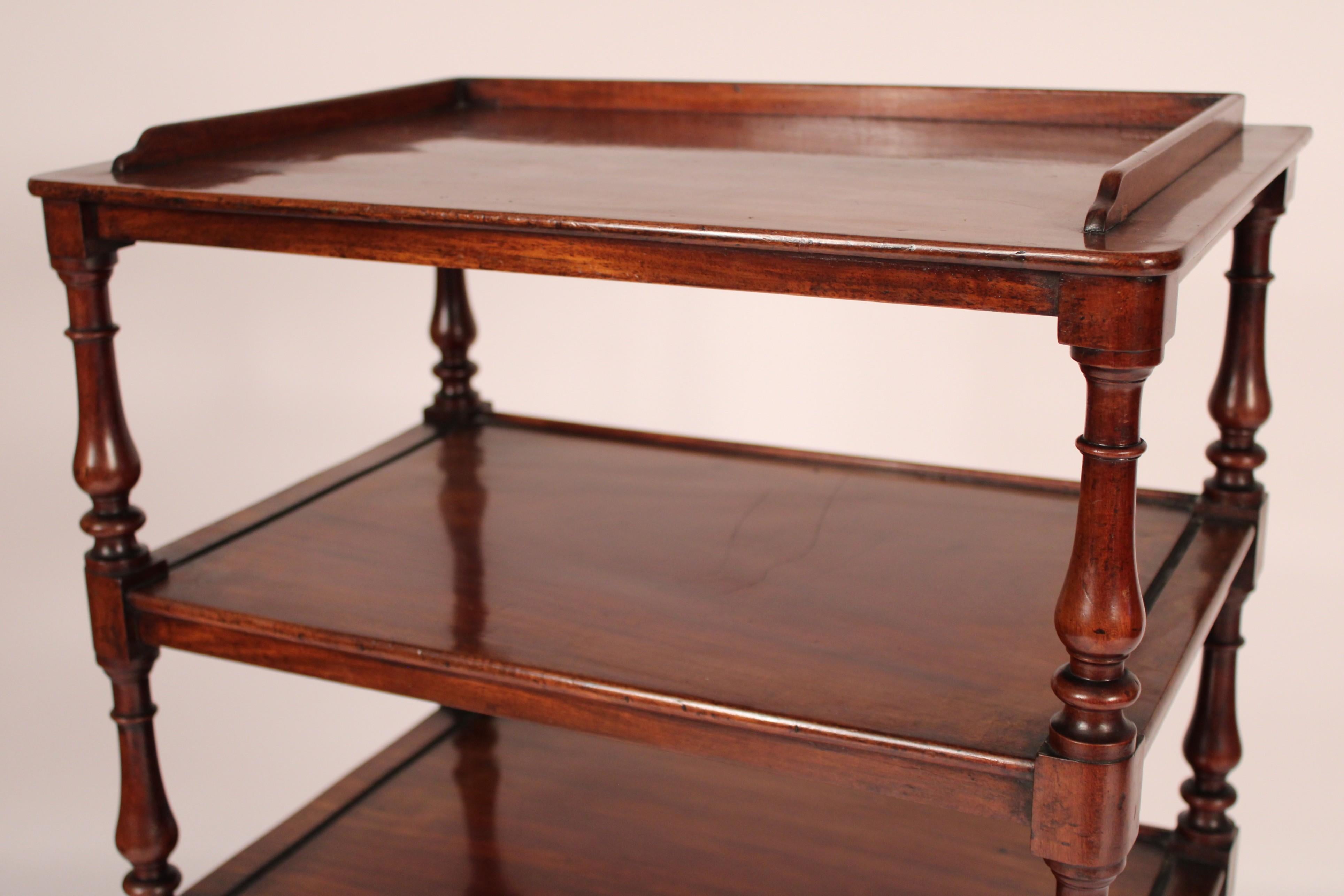 Antique English Regency Style Mahogany Etagere For Sale 4