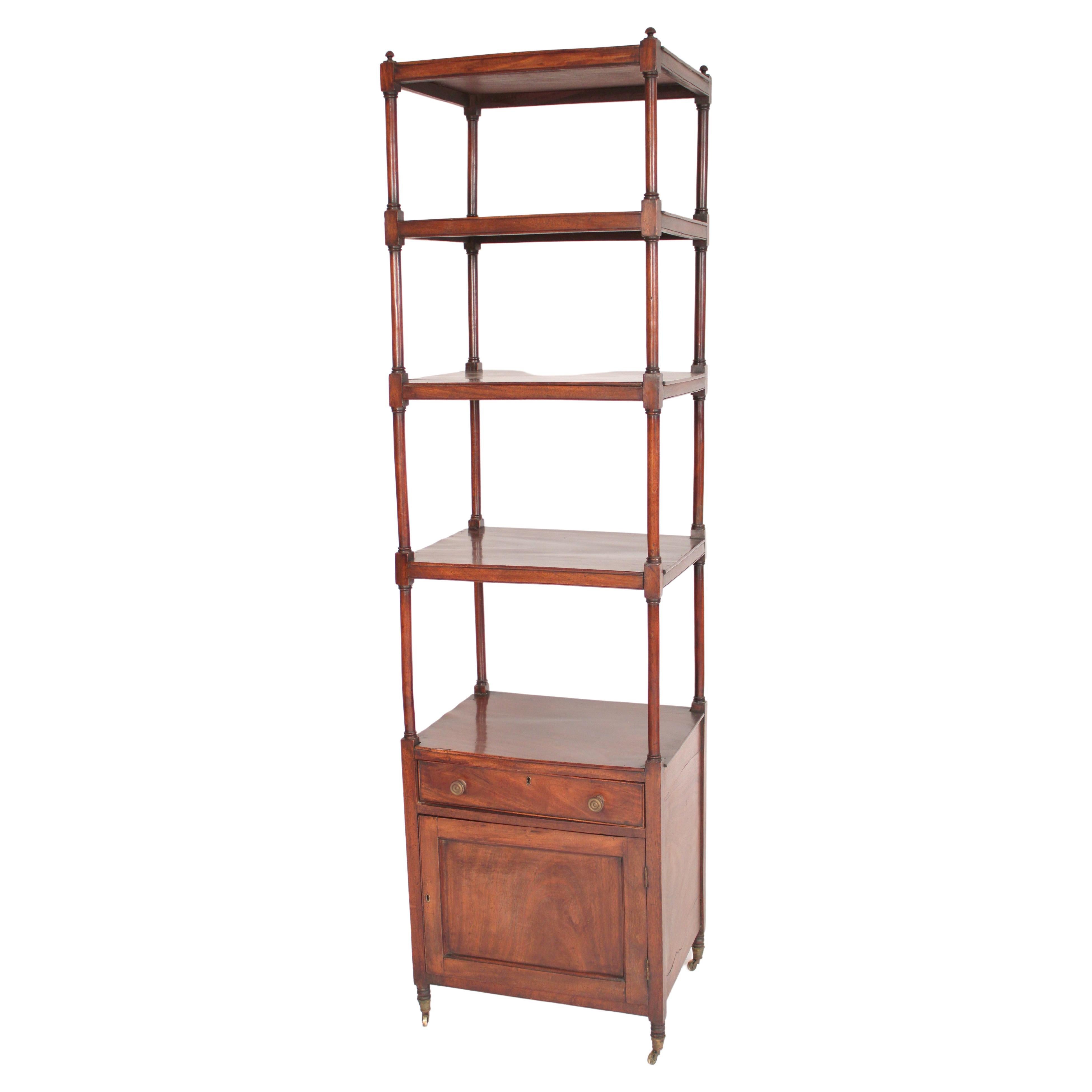 Antique English Regency Style Mahogany Etagere For Sale at 1stDibs