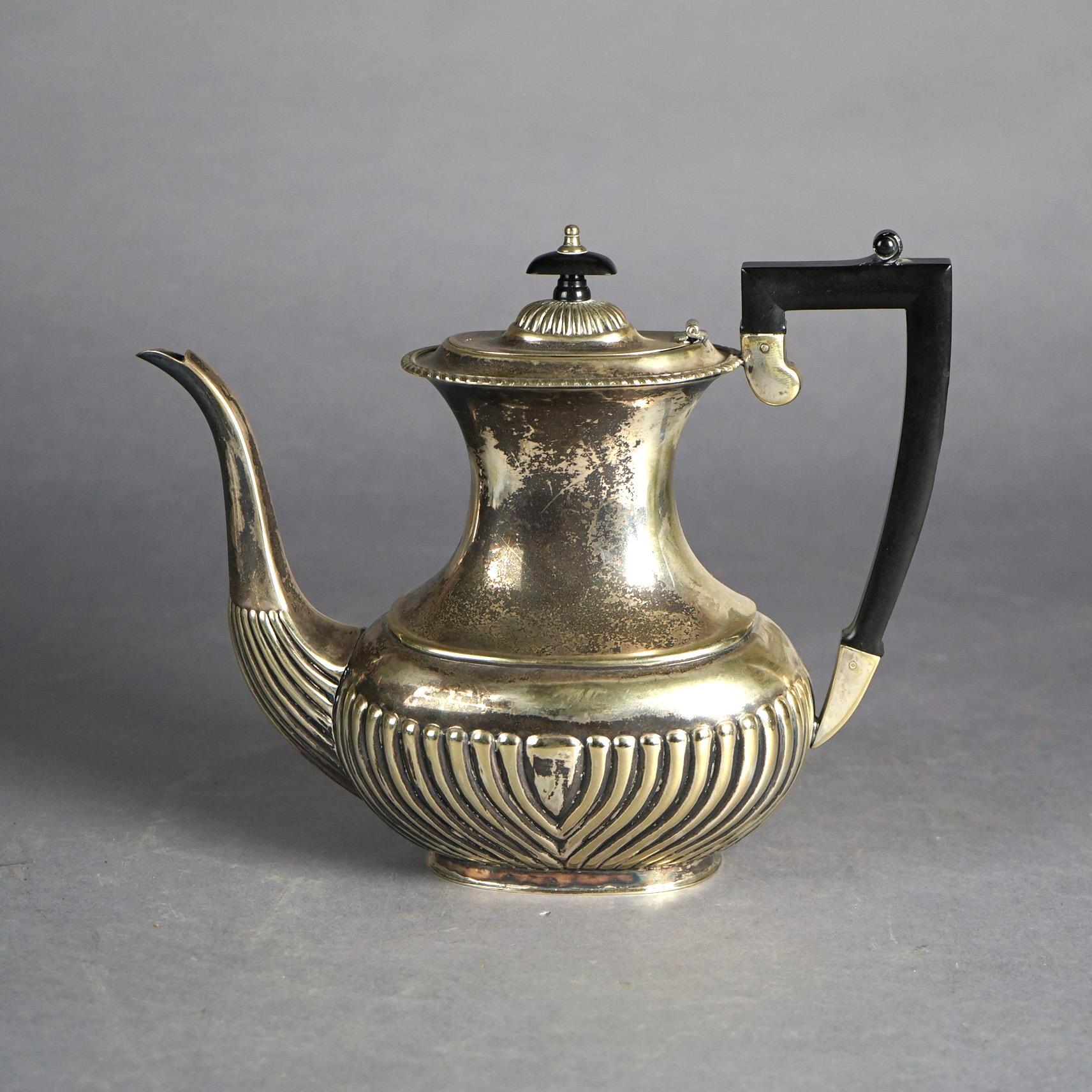 Antique English Regency Style Sheffield Silver Plate Tea Set 19thC 9