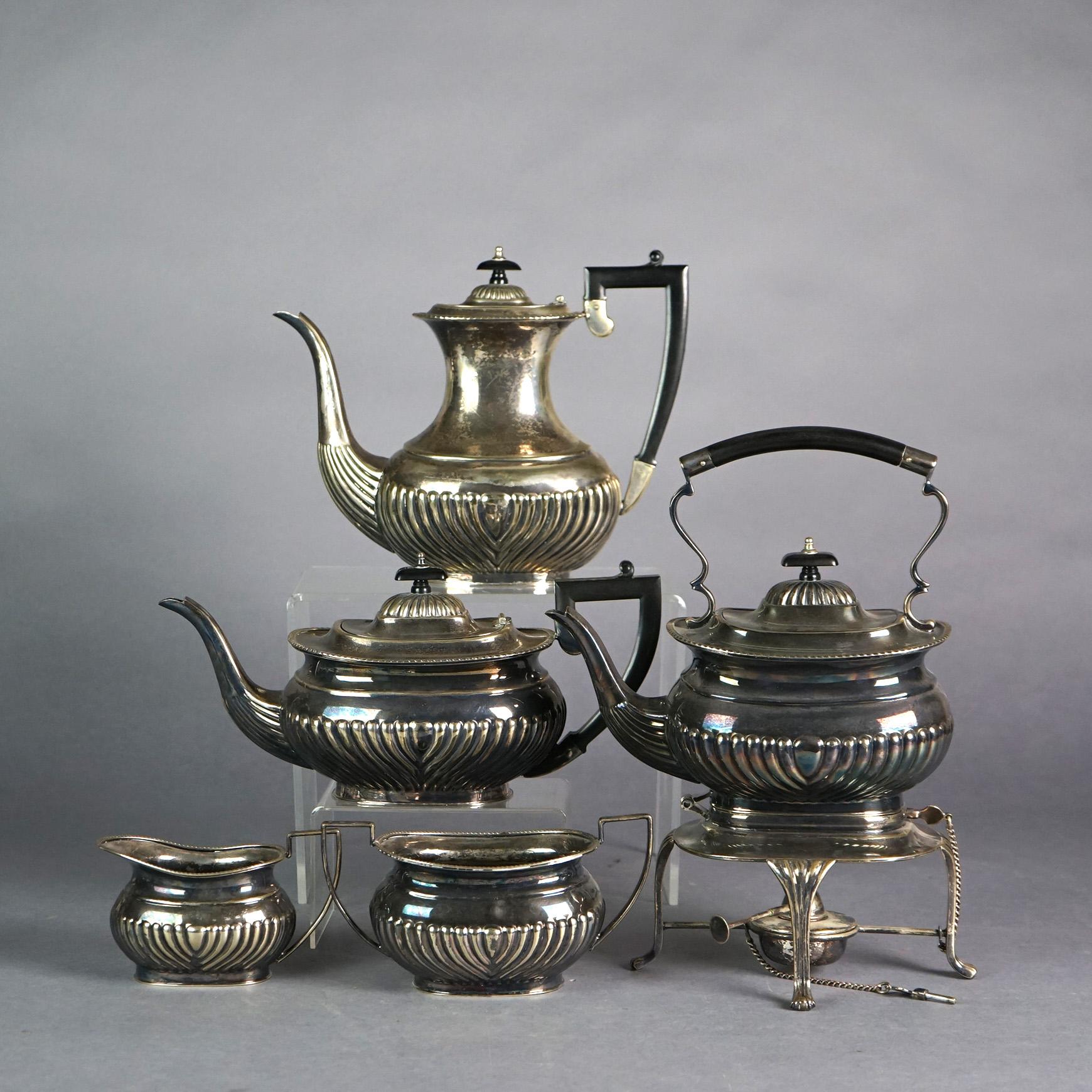 Antique English Regency Style Sheffield Silver Plate Tea Set 19thC In Good Condition In Big Flats, NY