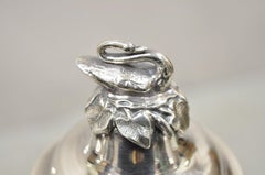 Antique English Regency Swan Finial Silver Plated Tea Pot Set, 3 Pc Set