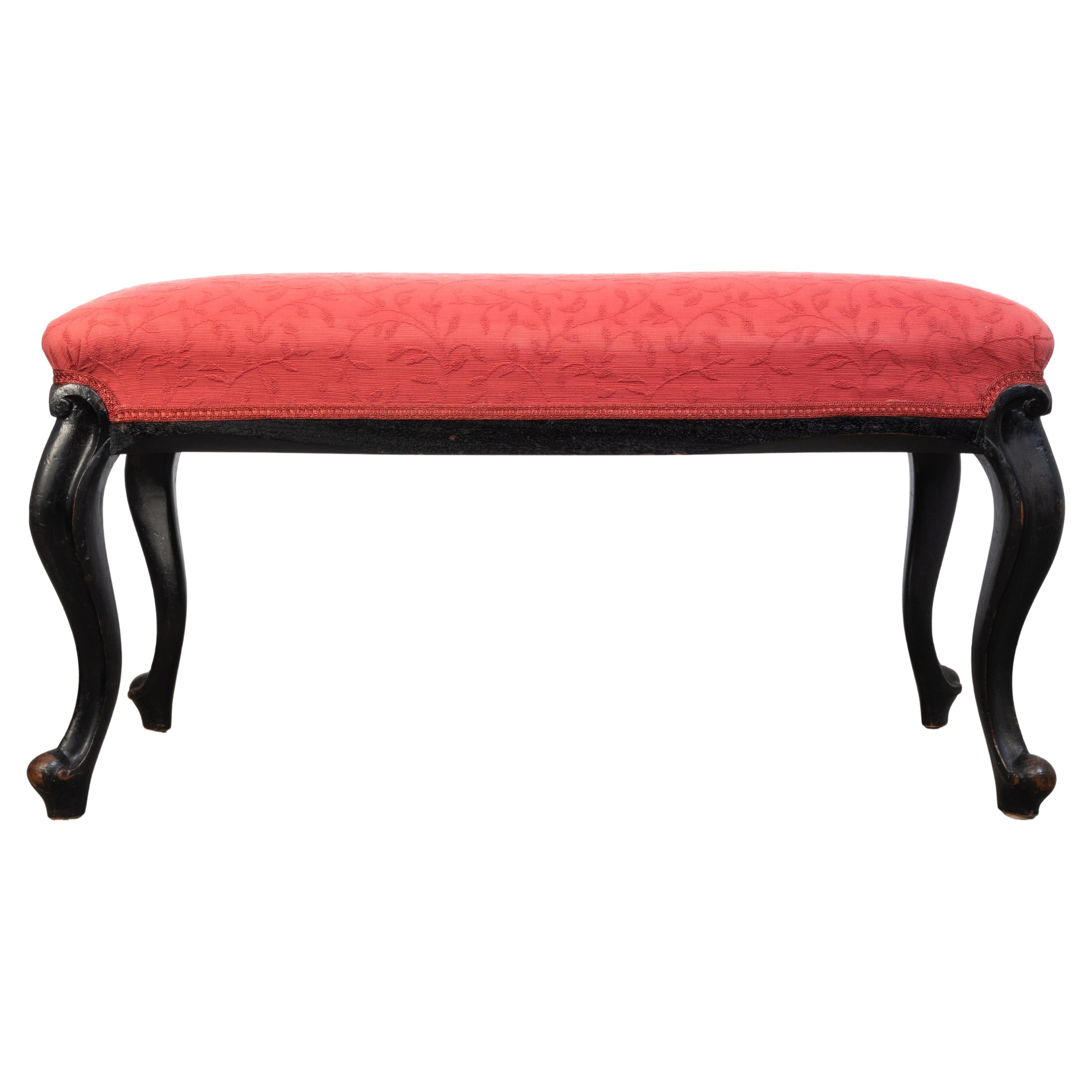 Antique English Regency Upholstered Bench Long Footstool C.1820