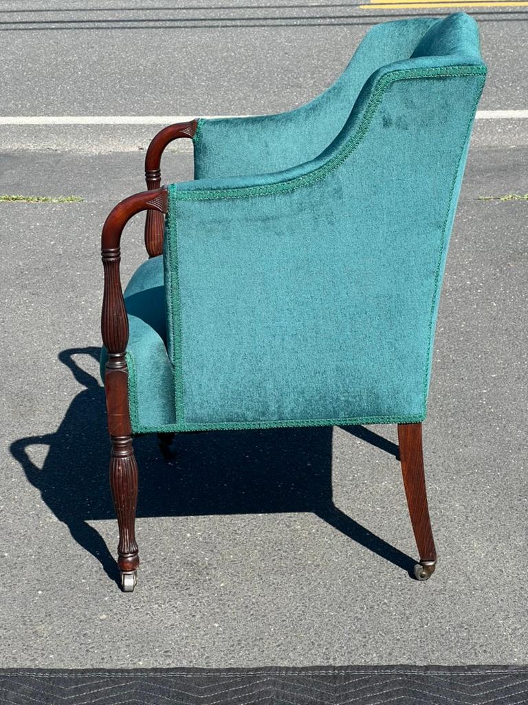 Antique English Regency Upholstered Living Room Chair c. 1820 For Sale 4