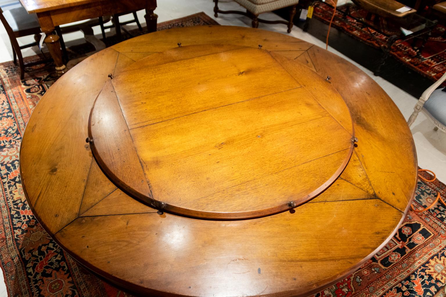 Antique English Regency Walnut Lazy Susan Table 6