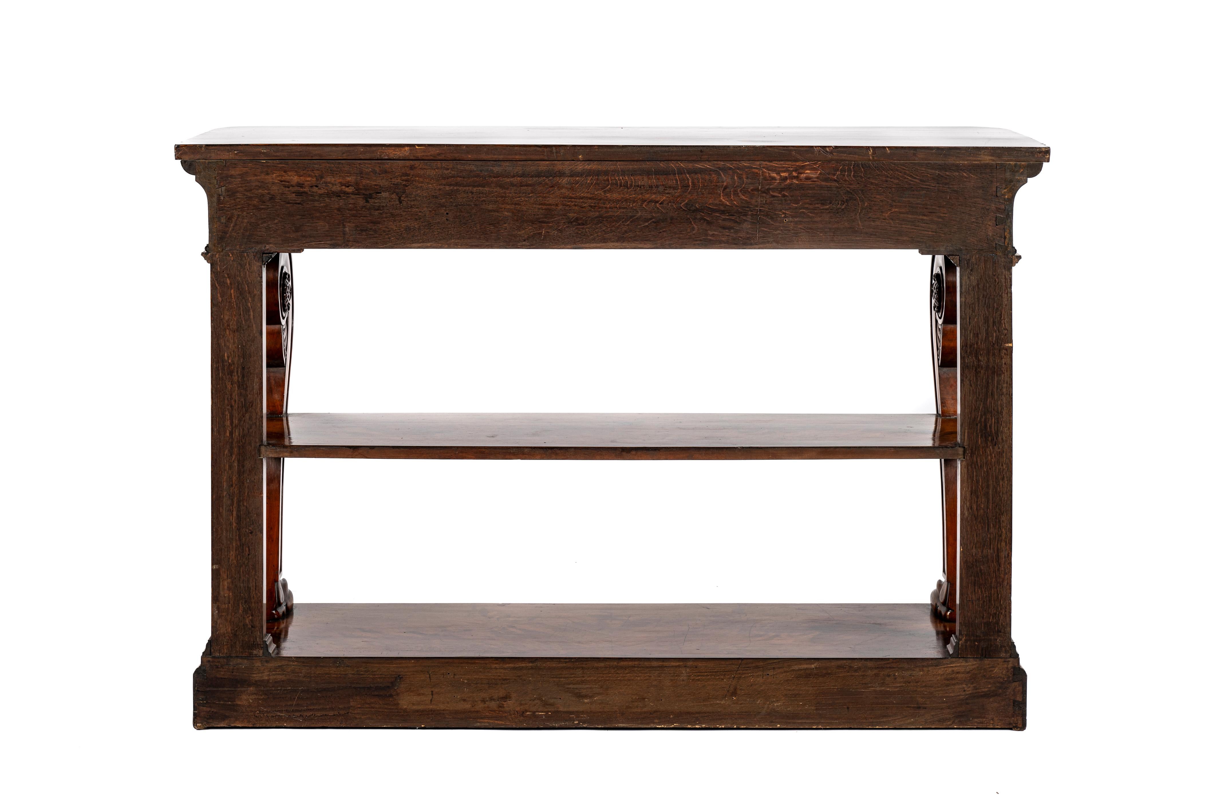 Consola o aparador de pedestal de caoba marrón cálido de la antigua Regencia inglesa Inglés en venta