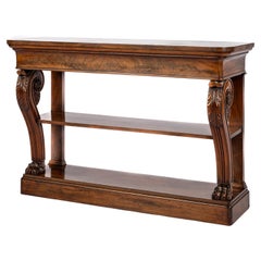 Consola o aparador de pedestal de caoba marrón cálido de la antigua Regencia inglesa