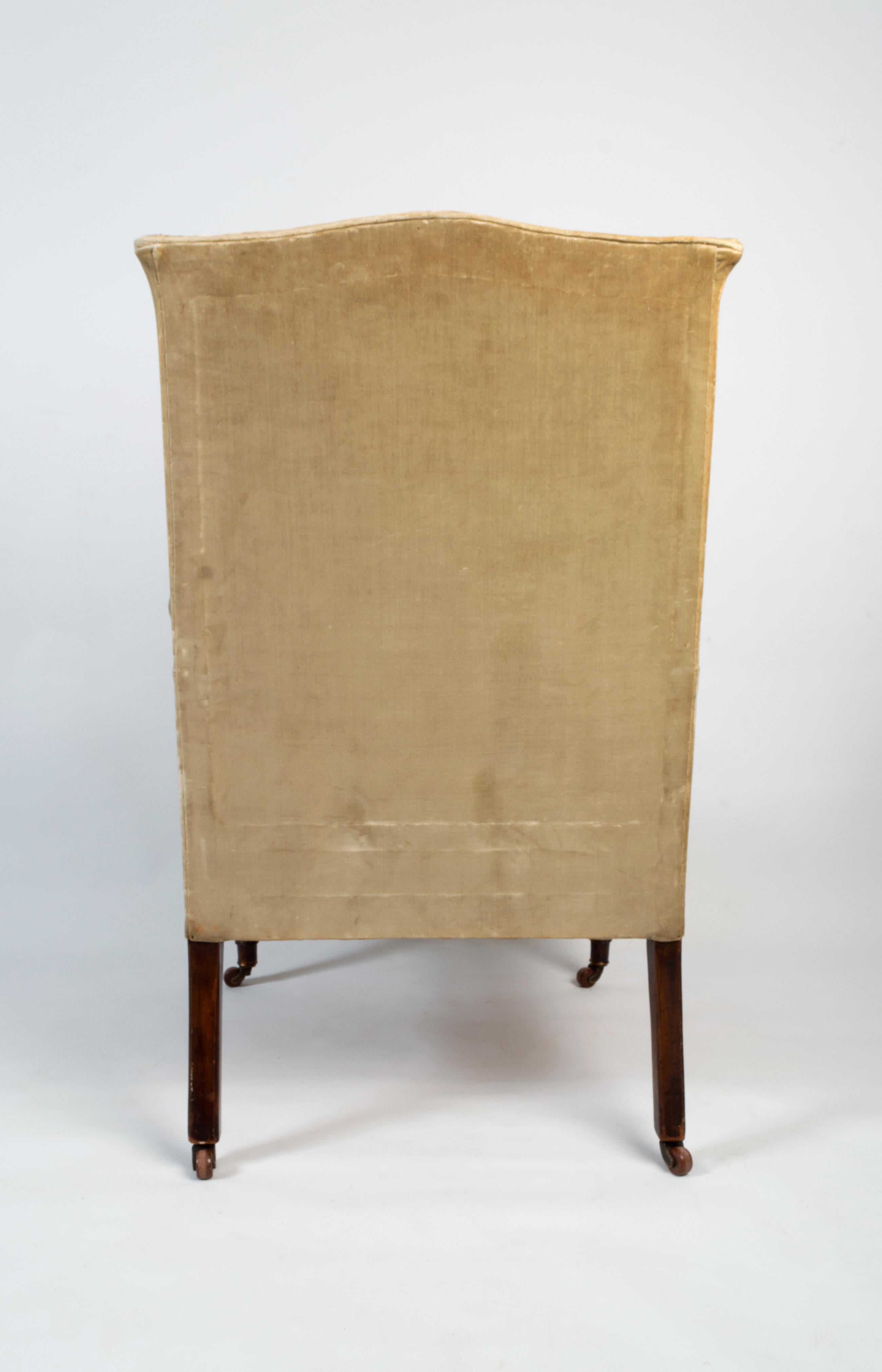 Regency Fauteuil à oreilles anglais ancien de style Régence, vers 1820 en vente