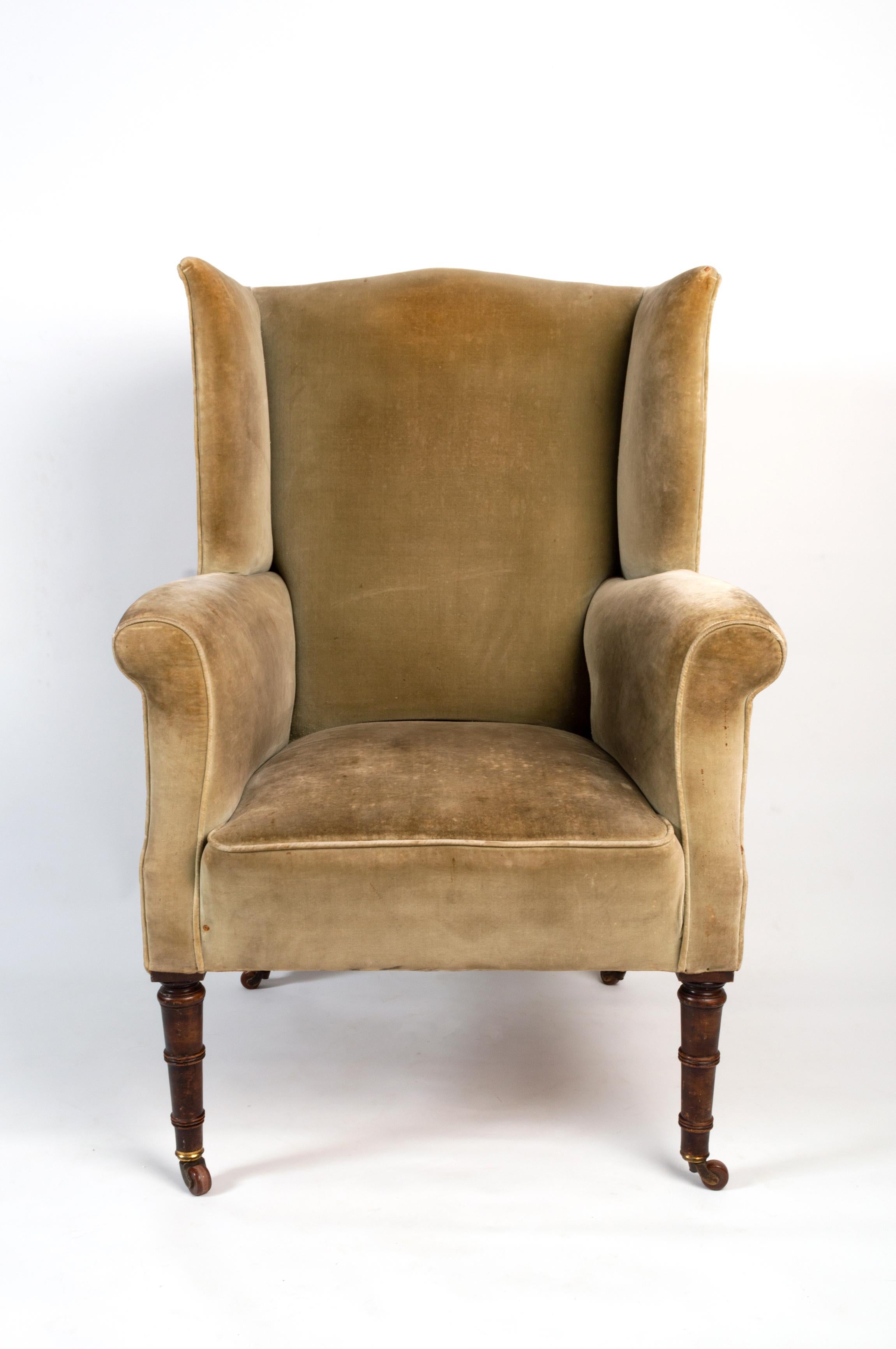 Antique English Regency Wing Armchair, circa 1820 For Sale 3