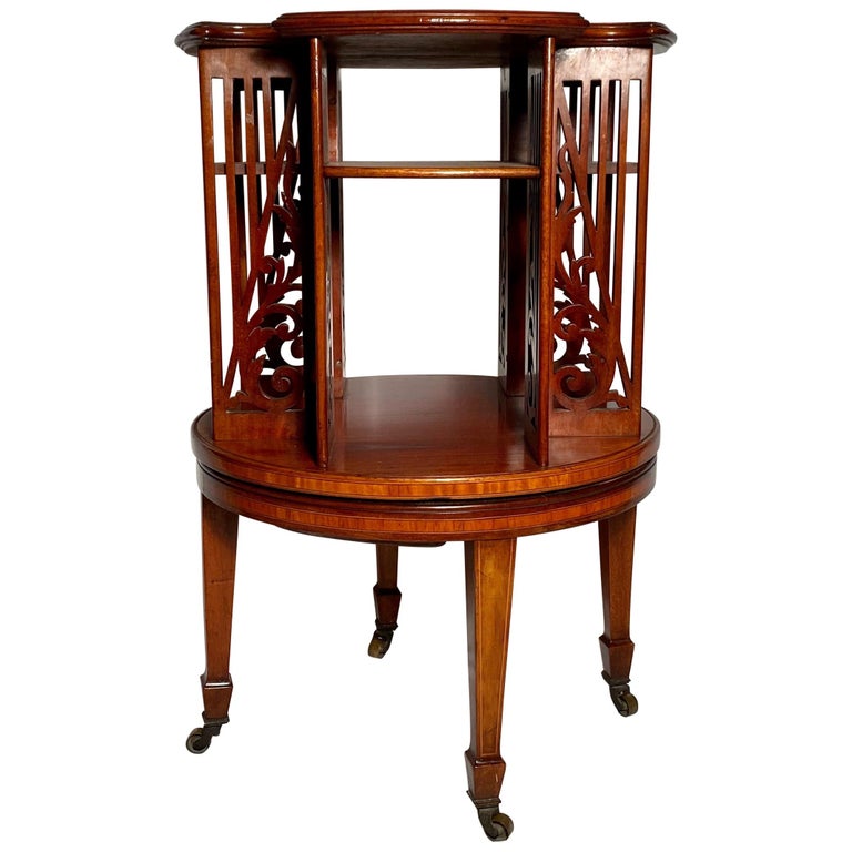 Antique English Revolving Bookstand For Sale at 1stDibs