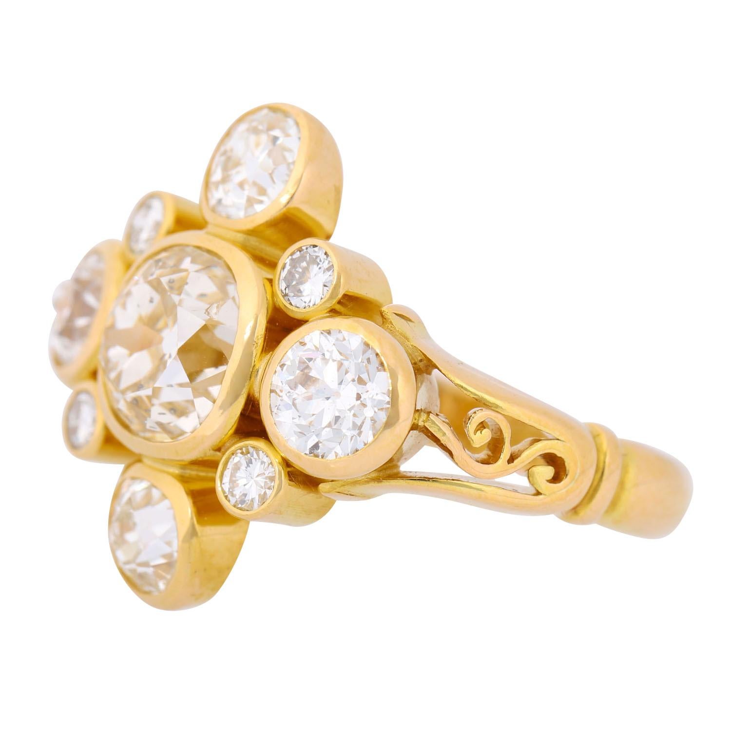 Victorian Antique English Ring with Diamonds For Sale