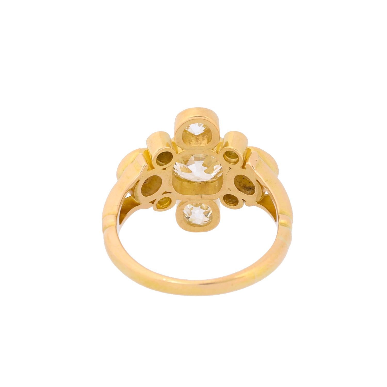 Mixed Cut Antique English Ring with Diamonds For Sale