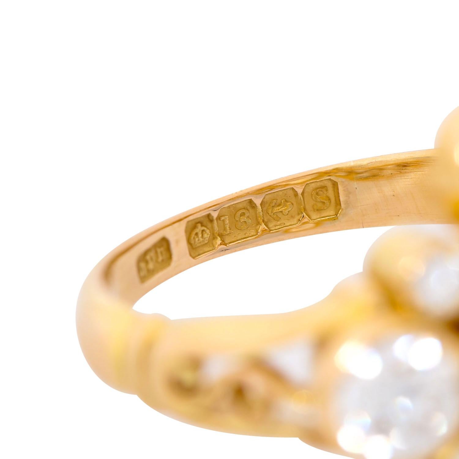 Antique English Ring with Diamonds In Excellent Condition For Sale In Stuttgart, BW