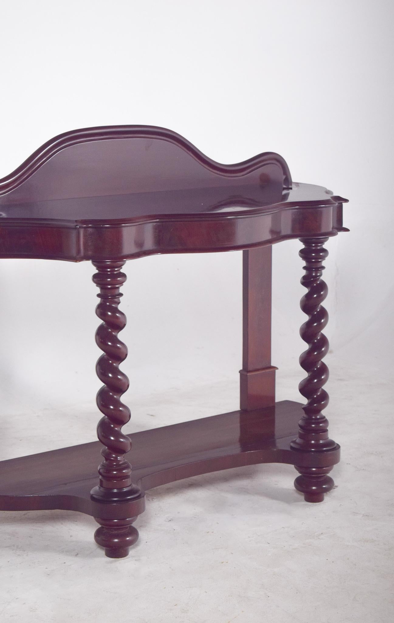 Antique English Romantic Console in Mahogany In Good Condition For Sale In Lisboa, Lisboa