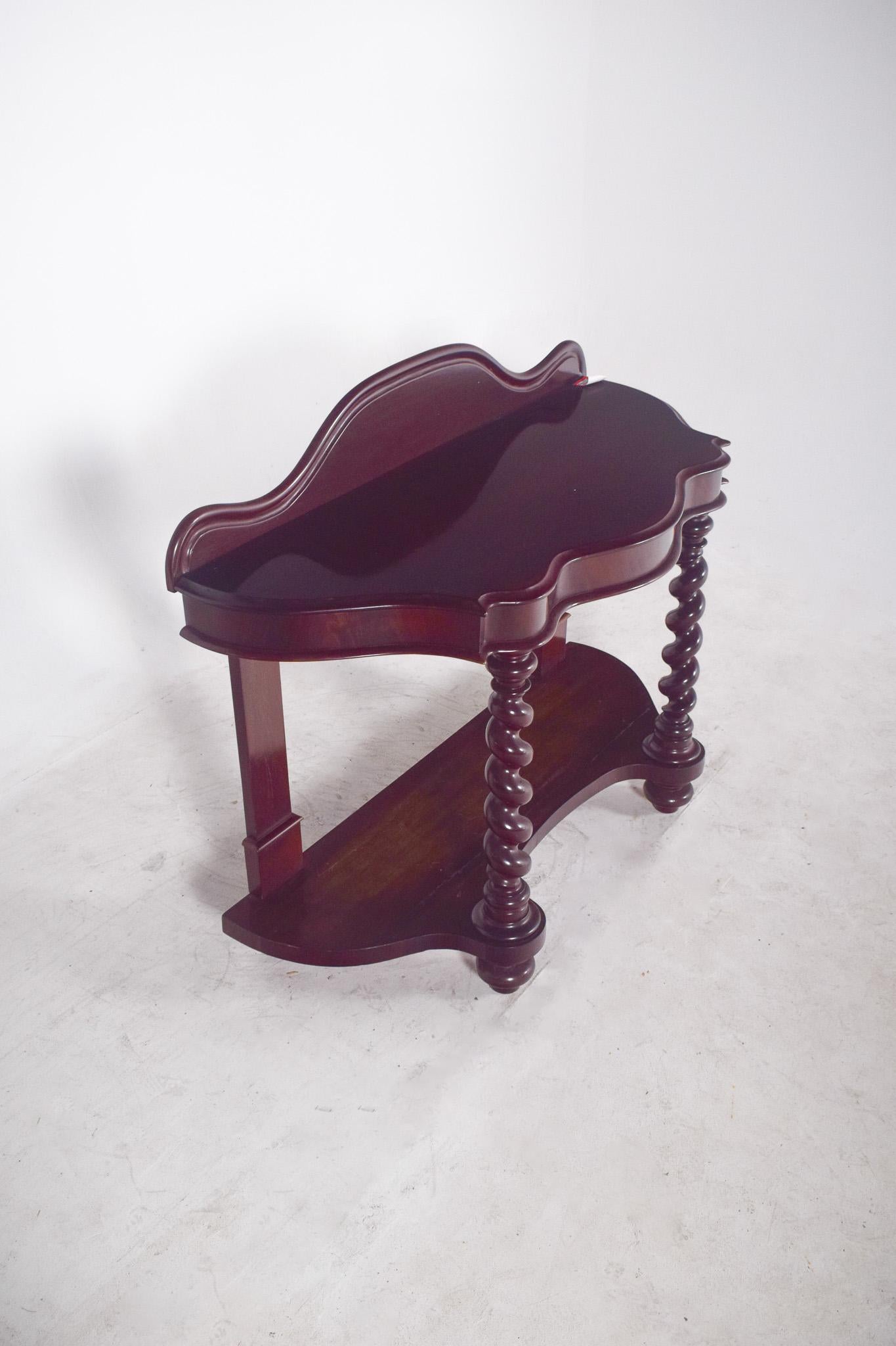 19th Century Antique English Romantic Console in Mahogany For Sale