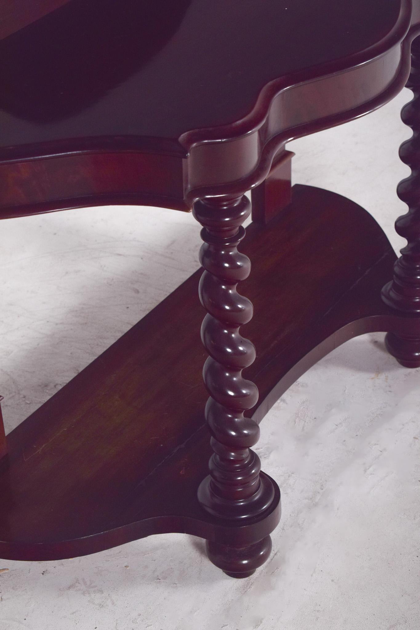 Antique English Romantic Console in Mahogany For Sale 2