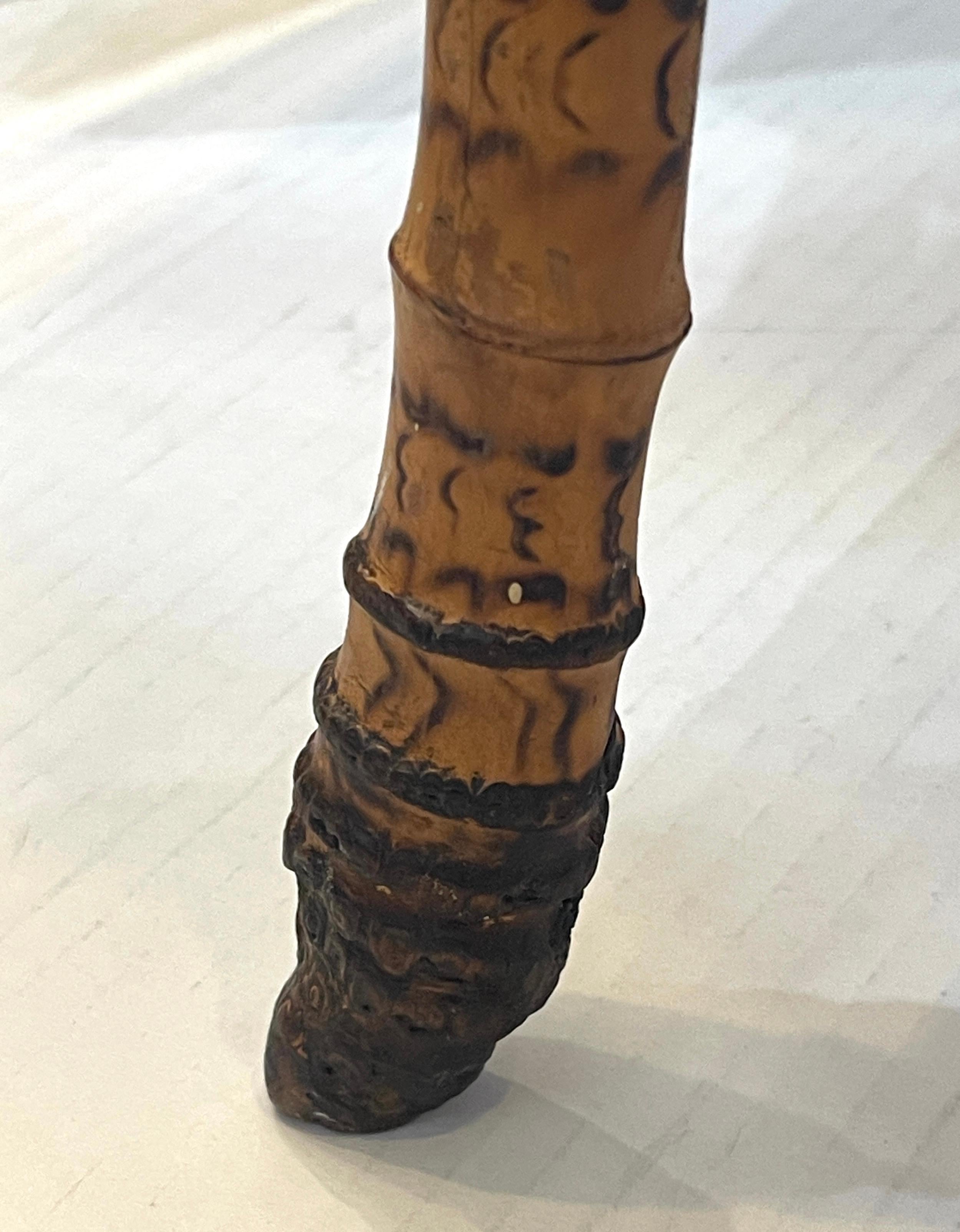 Antique English Root Bamboo Thebes Stool Egyptian Revival 3