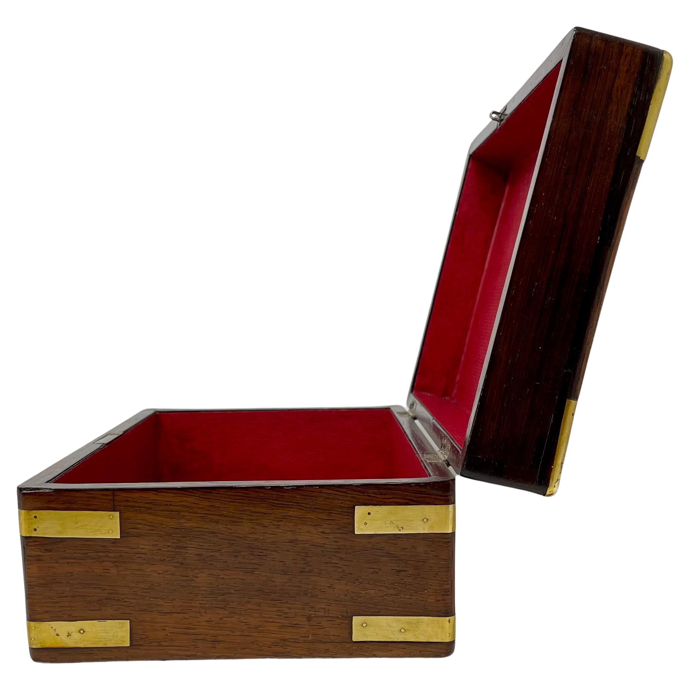 Antique English Rosewood Box with Brass Mounts, Circa 1860-1870. 3