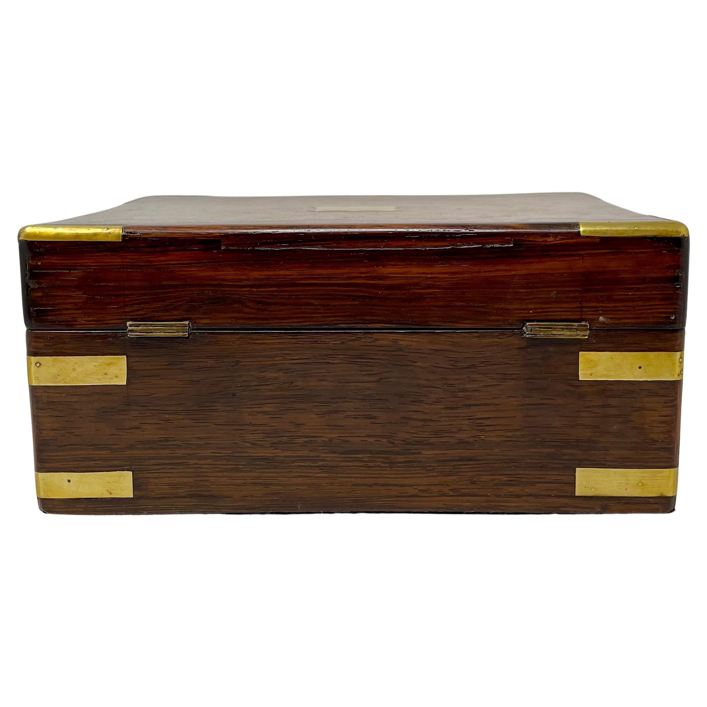 Antique English Rosewood Box with Brass Mounts, Circa 1860-1870. 4