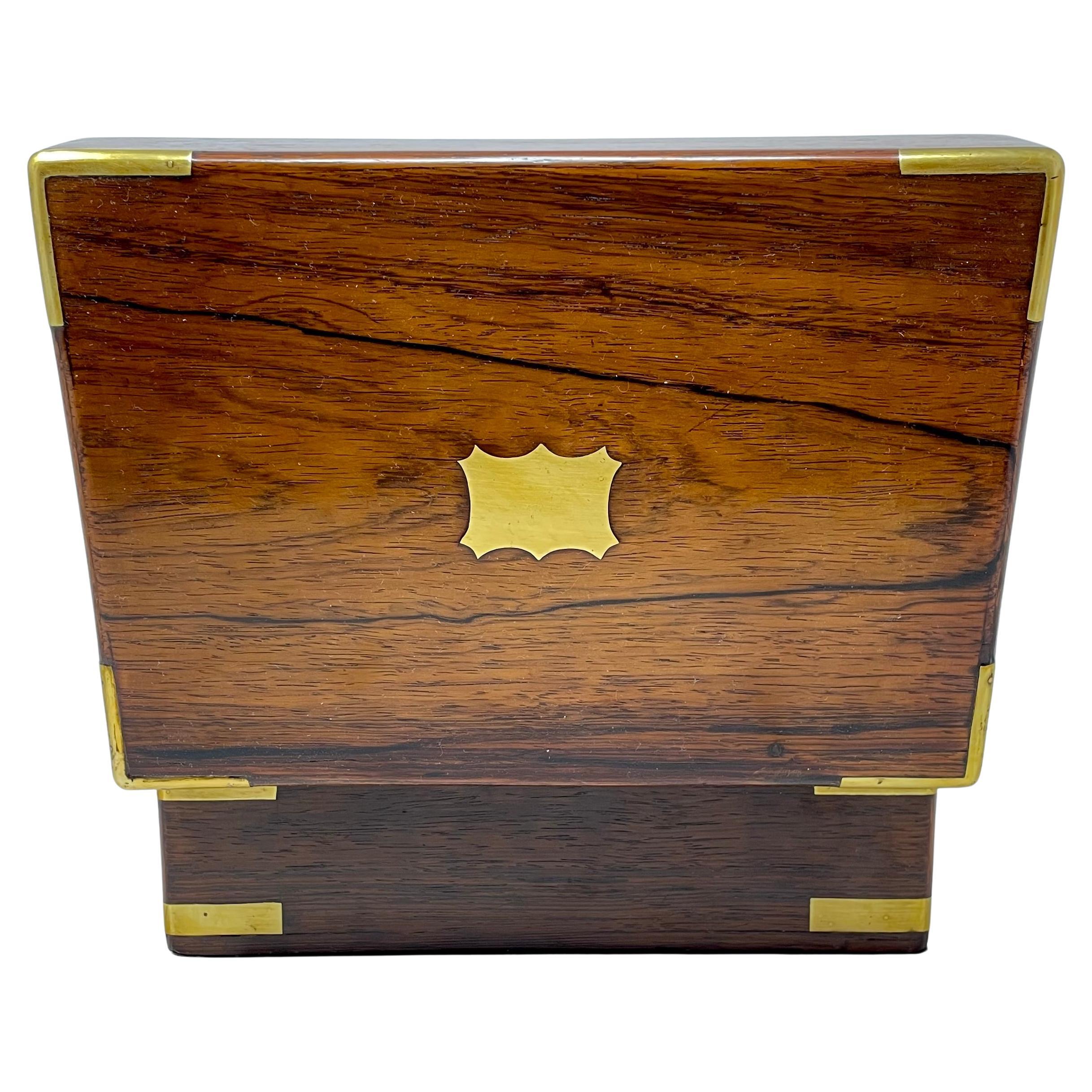 Antique English Rosewood Box with Brass Mounts, Circa 1860-1870. 5