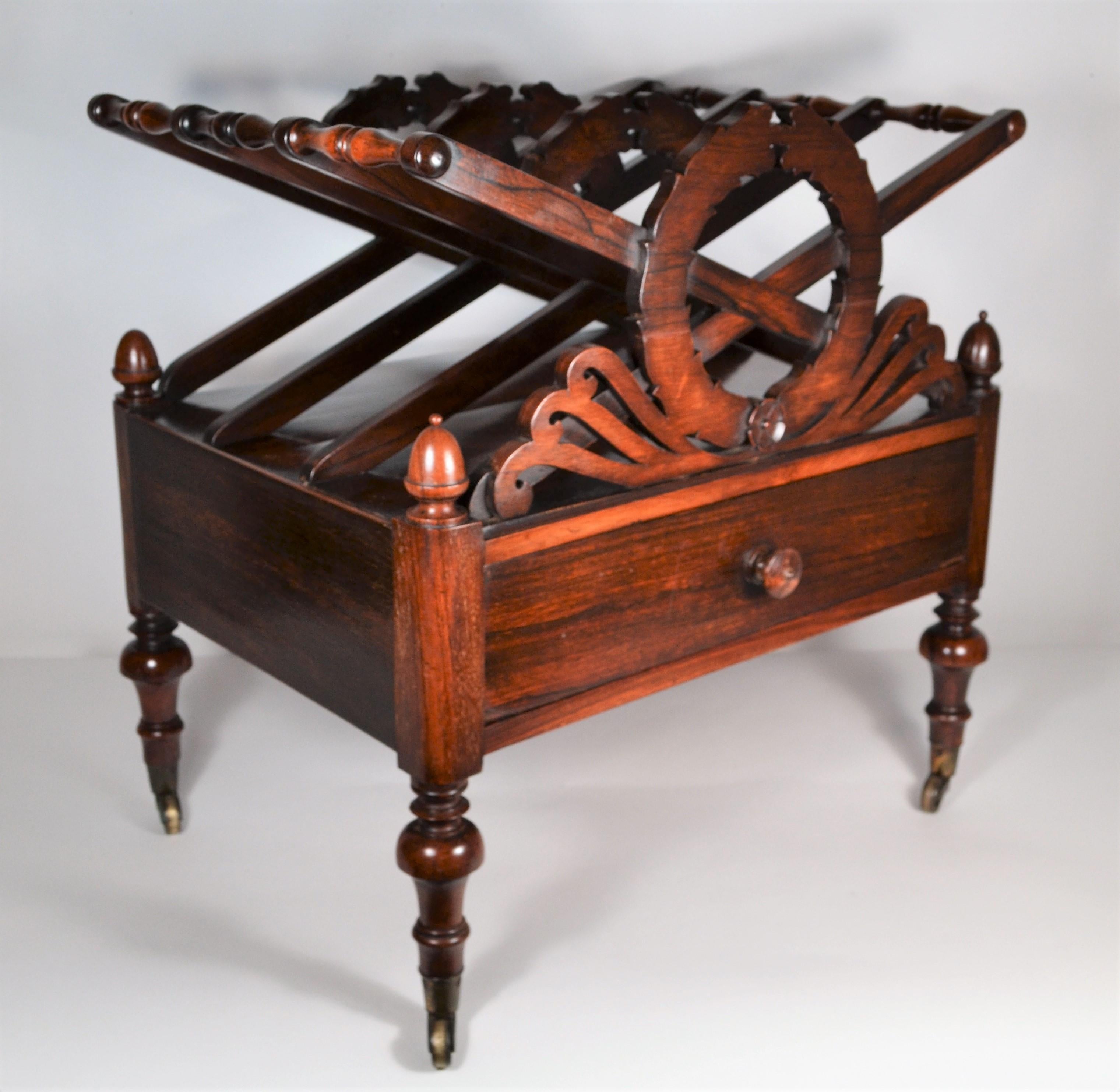 19th Century Antique English Rosewood, Canterbury, circa 1880