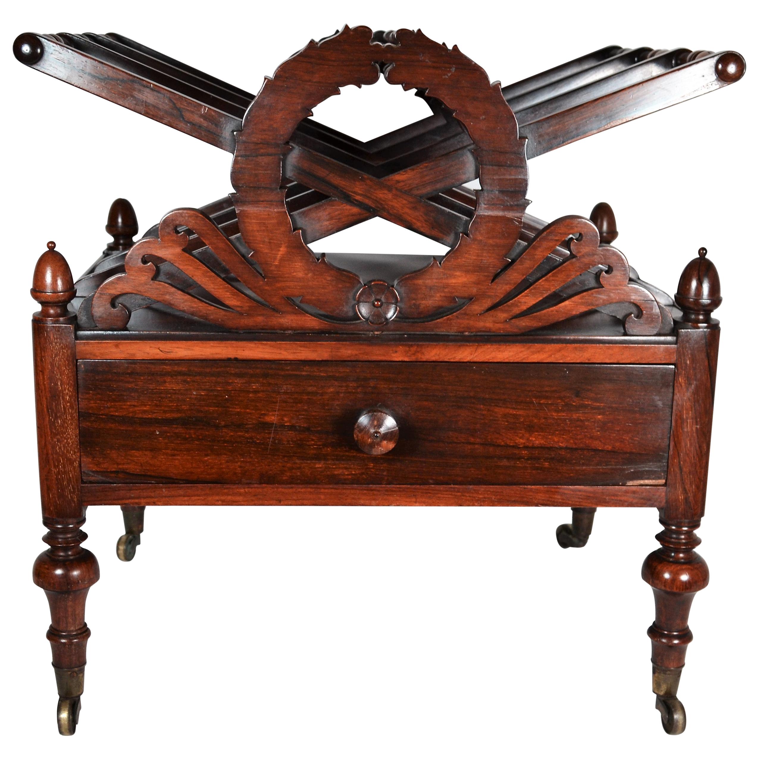 Antique English Rosewood, Canterbury, circa 1880