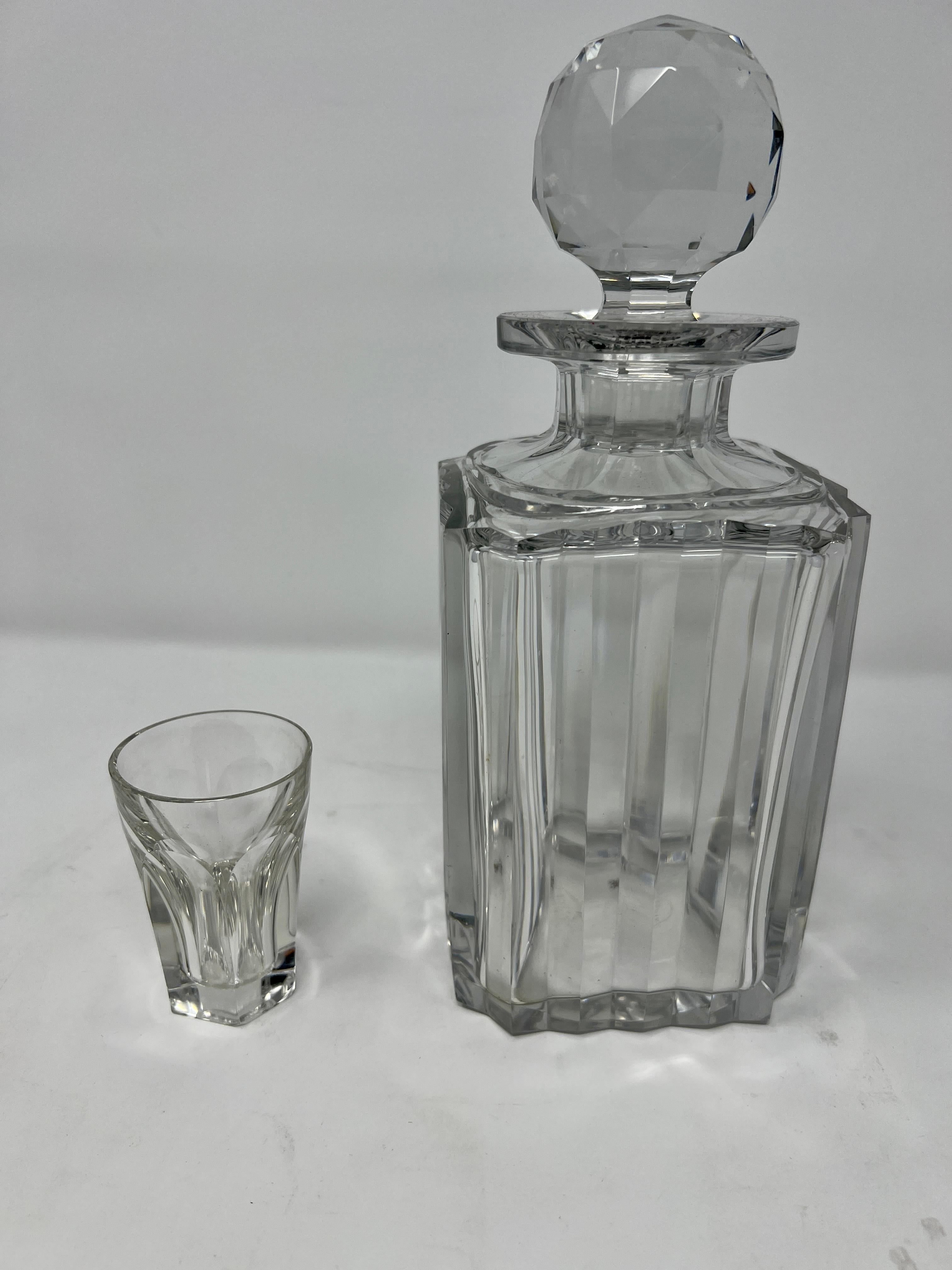Antique English Rosewood & Crystal 3 Bottle Tantalus with Glasses, Circa 1910's For Sale 1