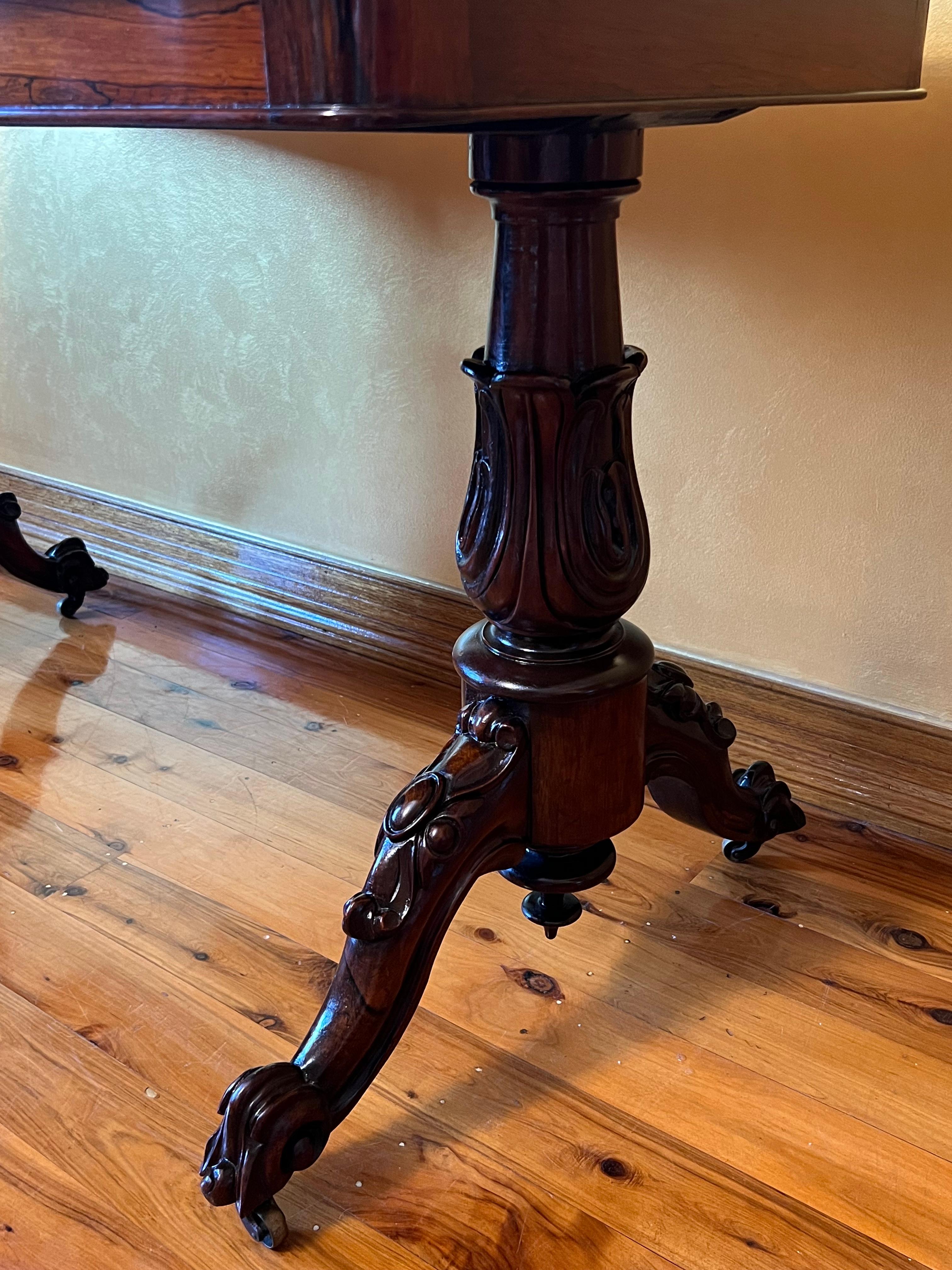 Antique English Rosewood Hall, Breakfast Table For Sale 1