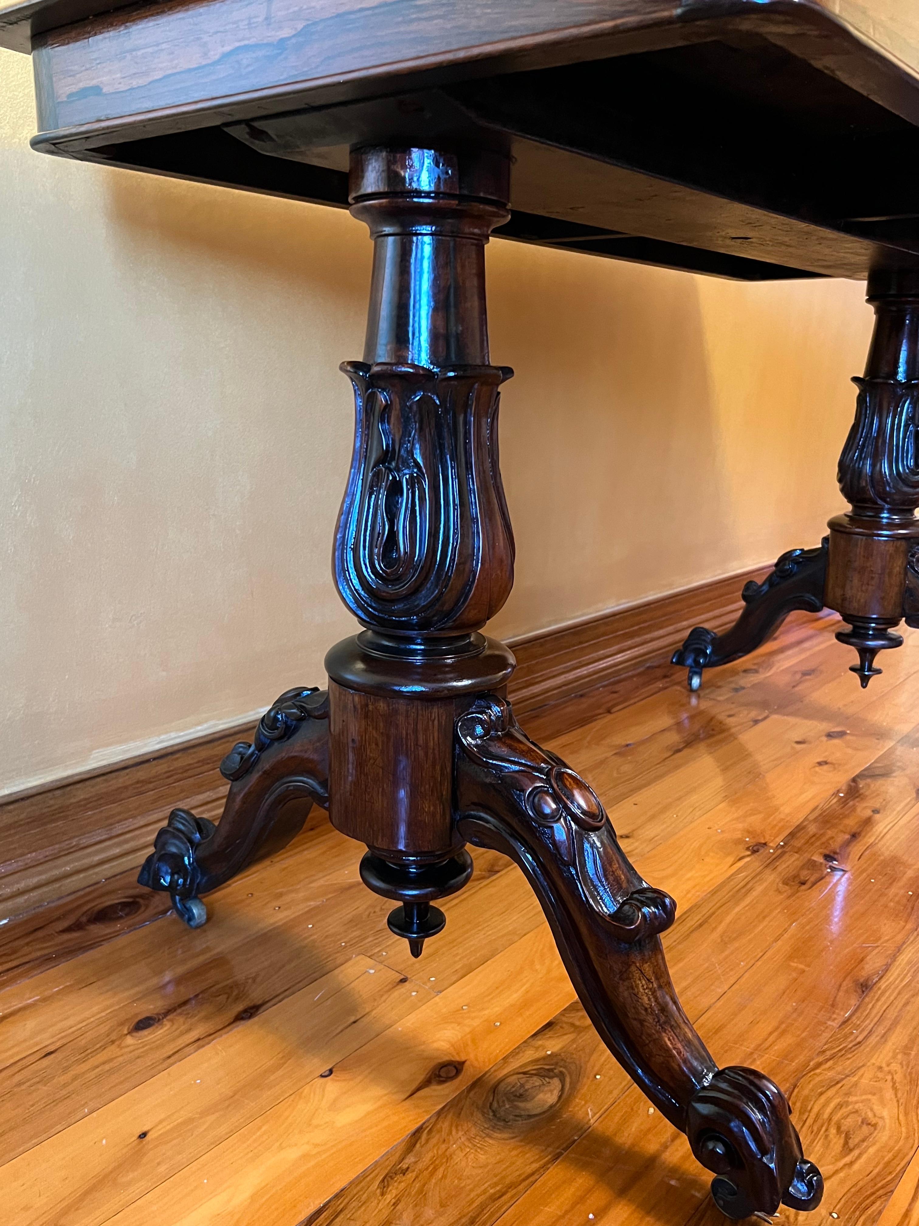 Antique English Rosewood Hall, Breakfast Table For Sale 4