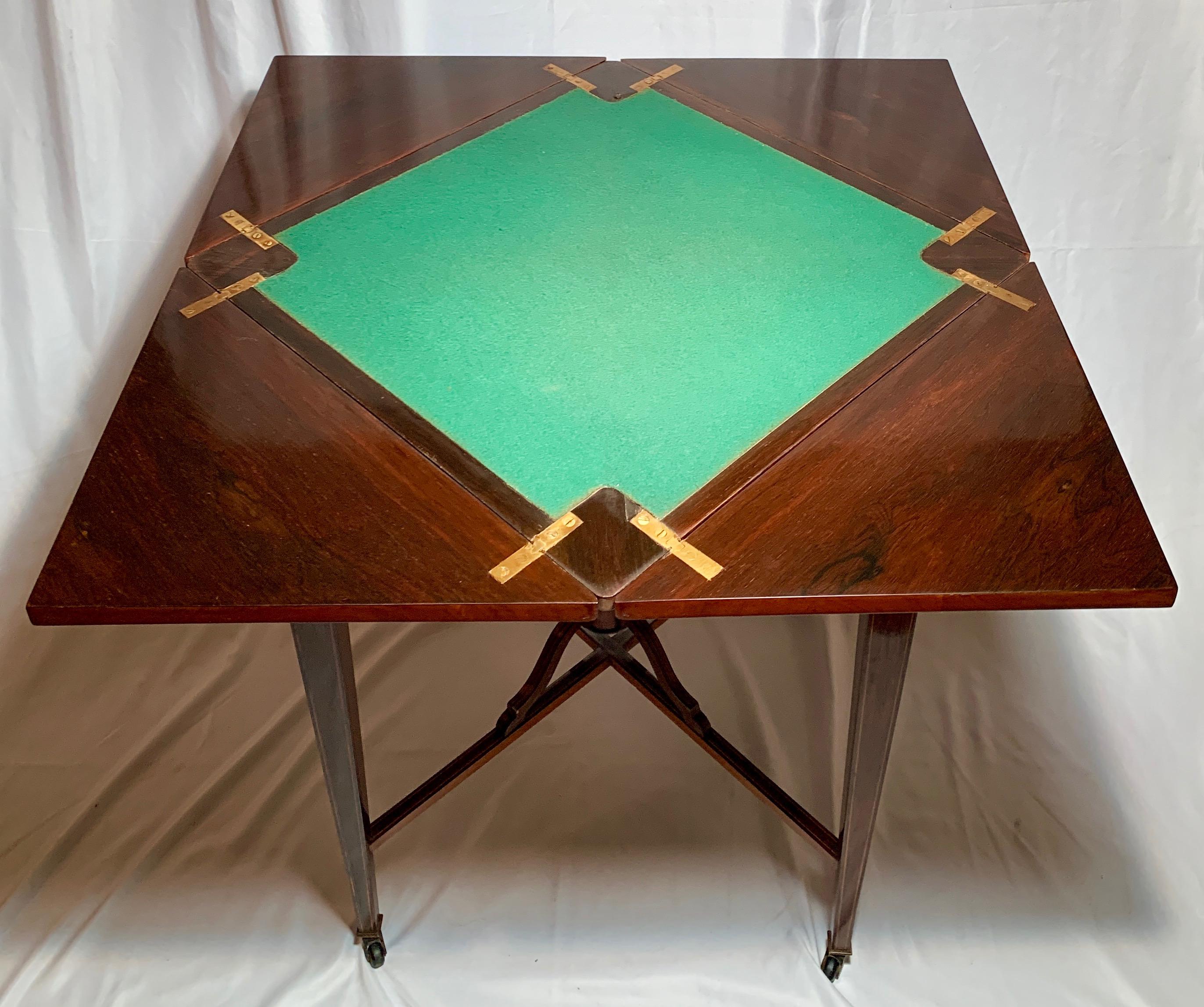Antique English Rosewood Handkerchief Table, circa 1880 In Good Condition In New Orleans, LA
