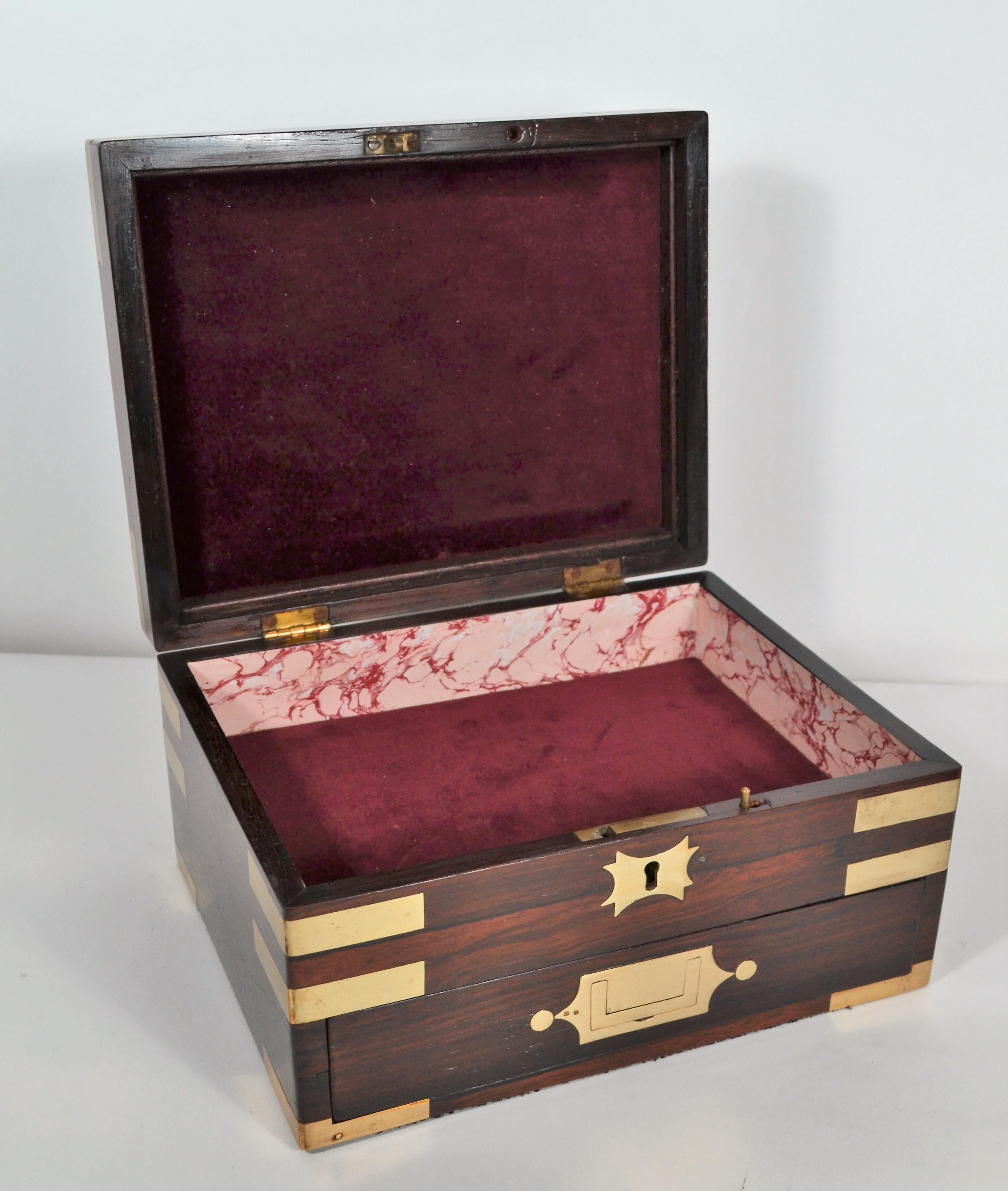 European Antique English Rosewood Jewel Box, circa 1860