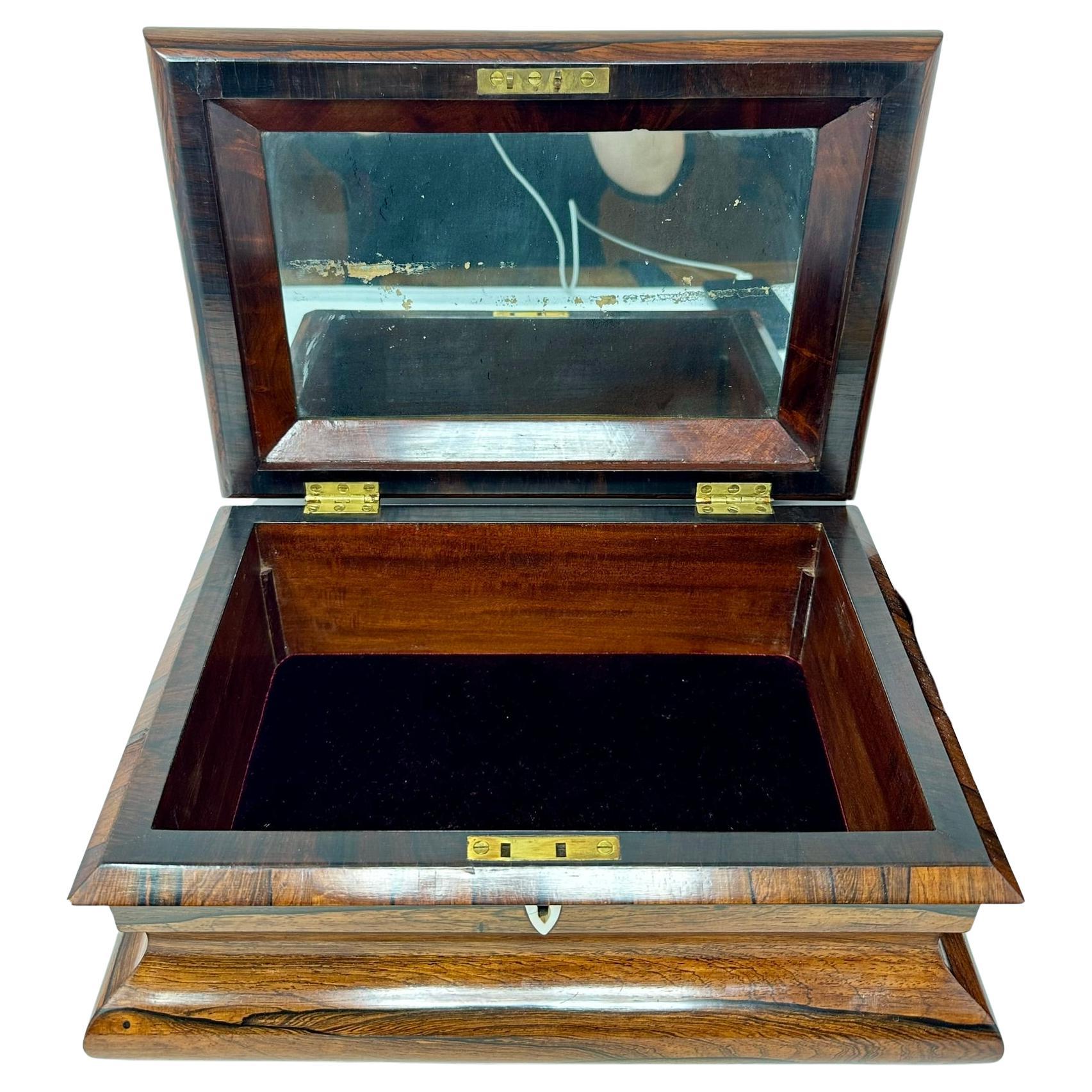 Antique English Rosewood Jewel Box, Circa 1900. For Sale 1
