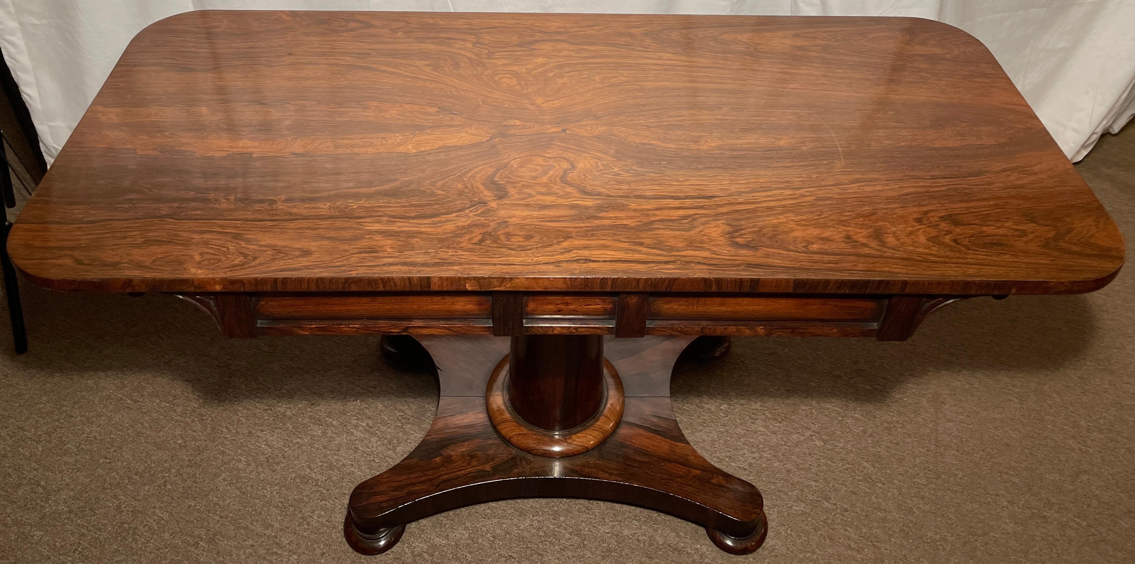 Antique English Rosewood Sofa Table, circa 1880 In Good Condition In New Orleans, LA