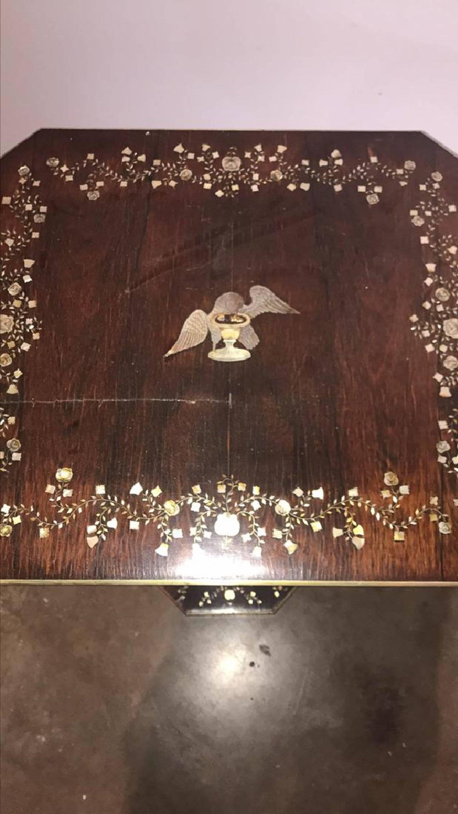 Inlay Antique English Rosewood Vanity Table