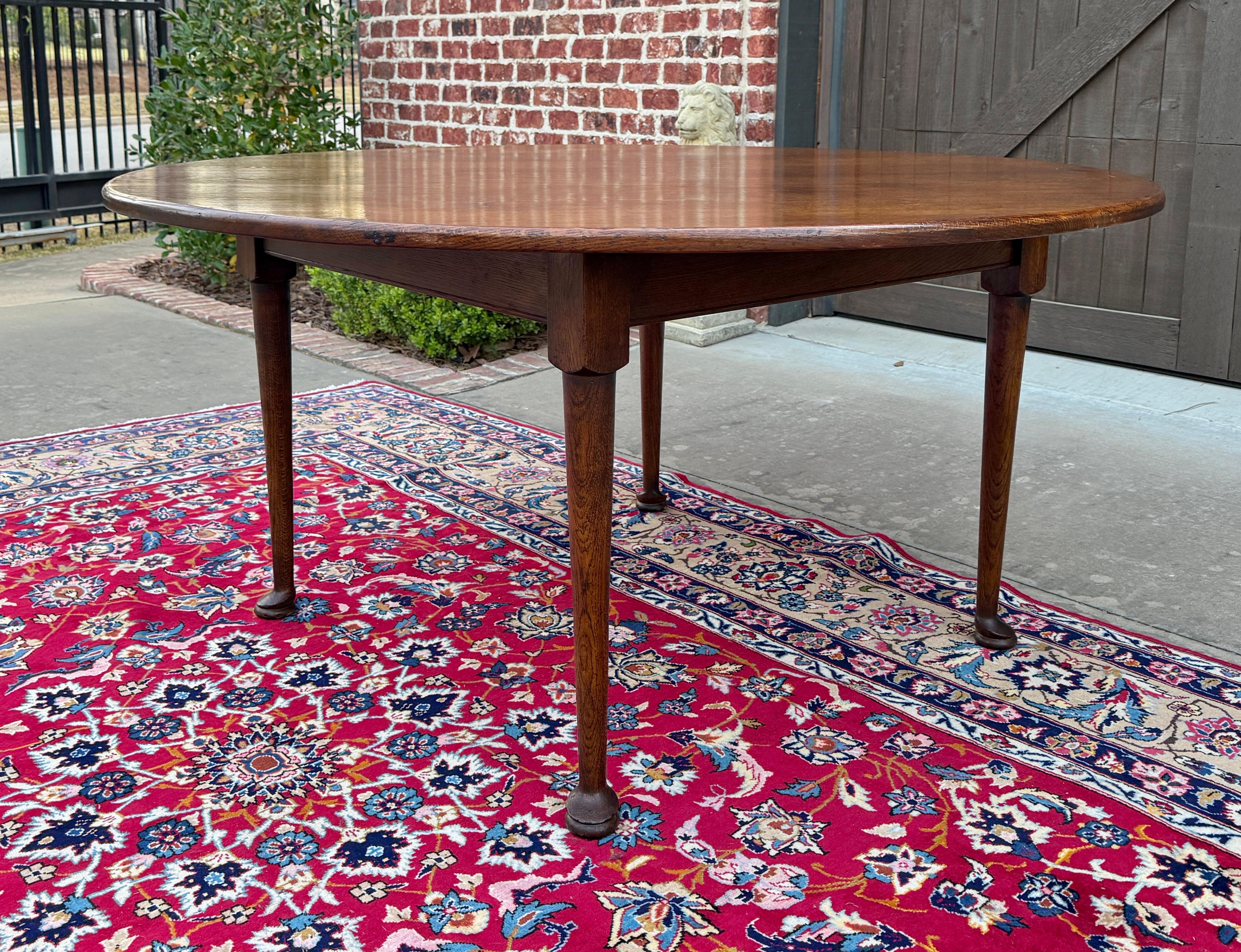 Ancienne table de salle à manger ronde Farmhouse Pad Feet Oak 60