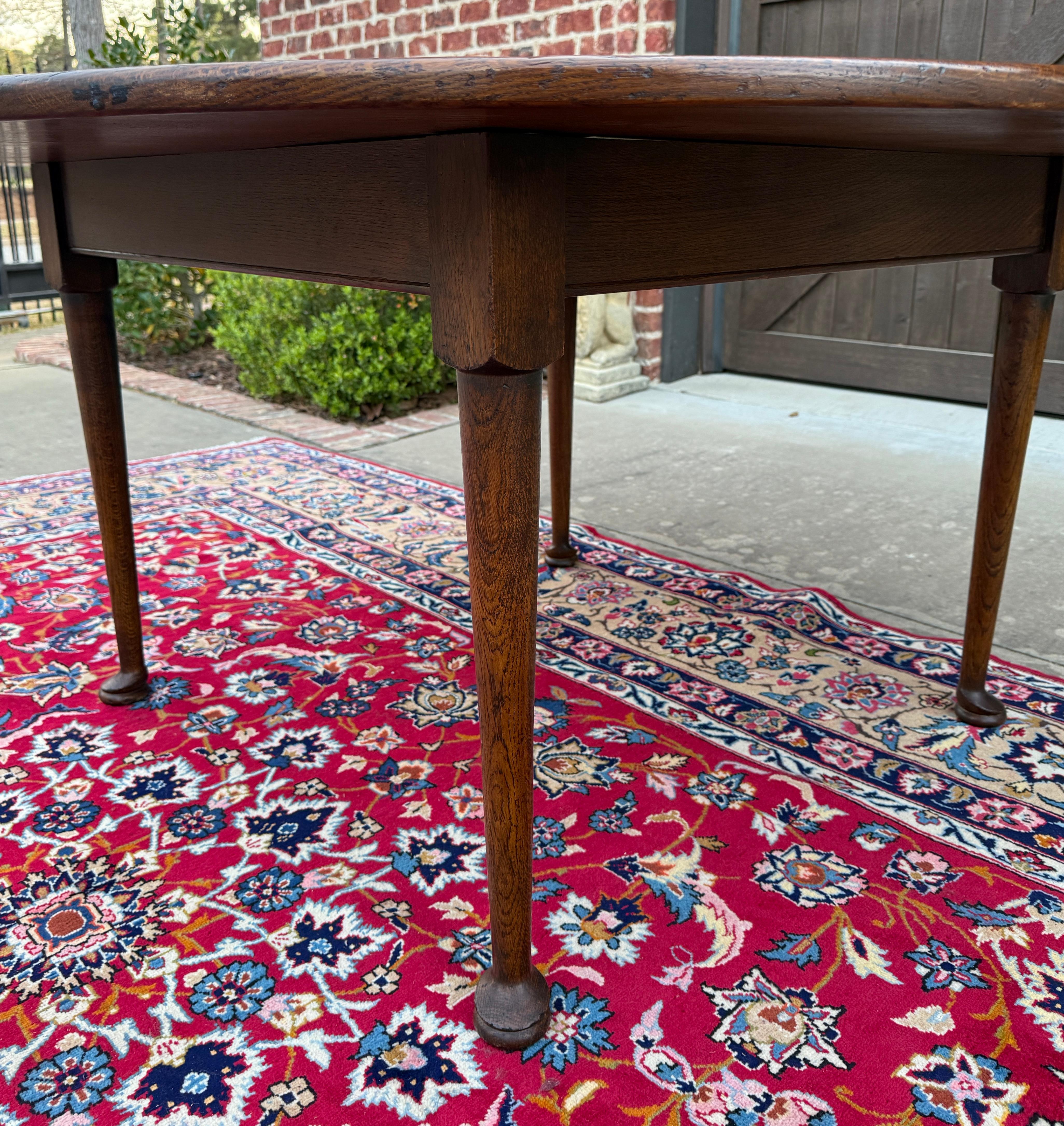 Ancienne table de salle à manger ronde Farmhouse Pad Feet Oak 60