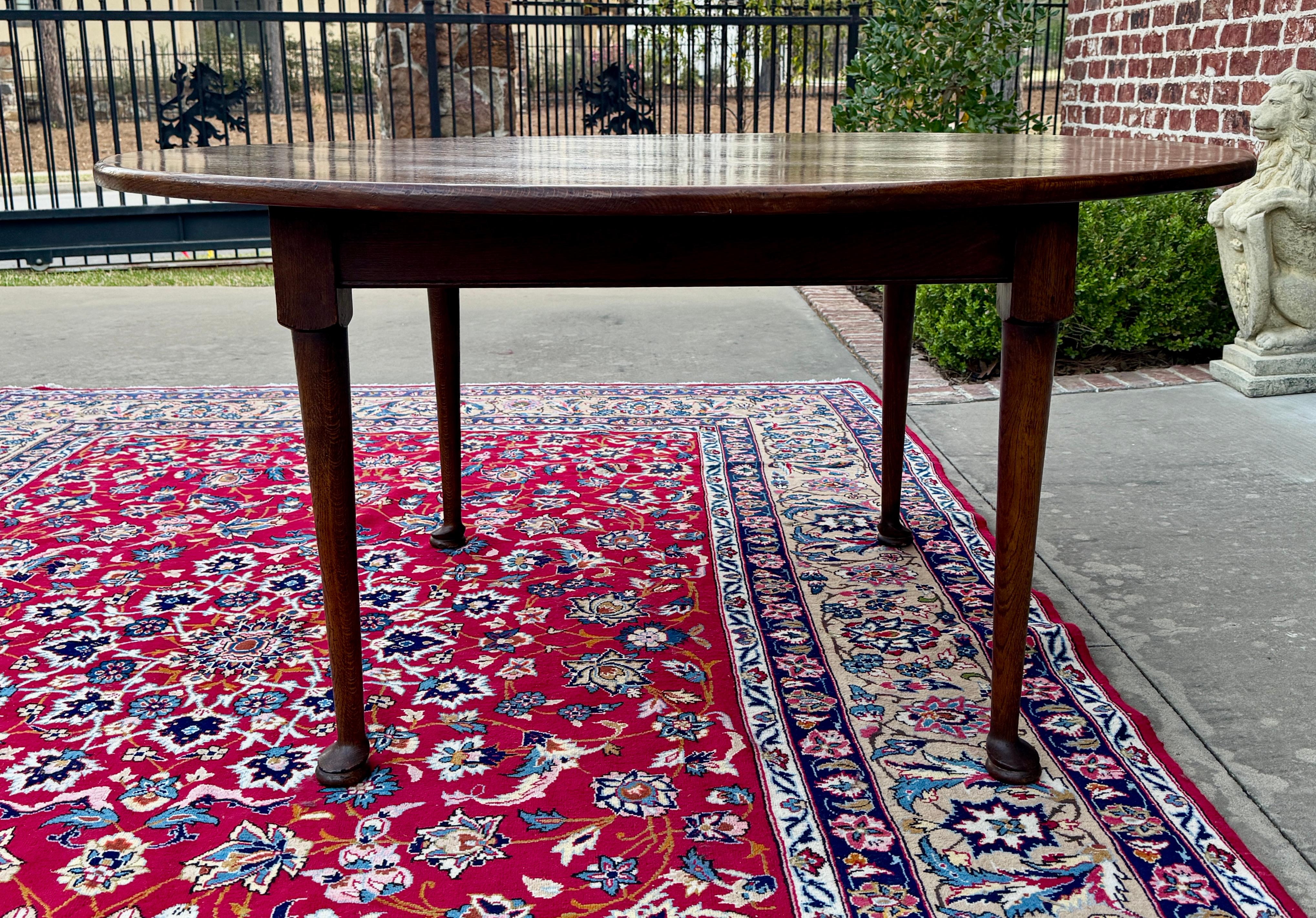 Ancienne table de salle à manger ronde Farmhouse Pad Feet Oak 60