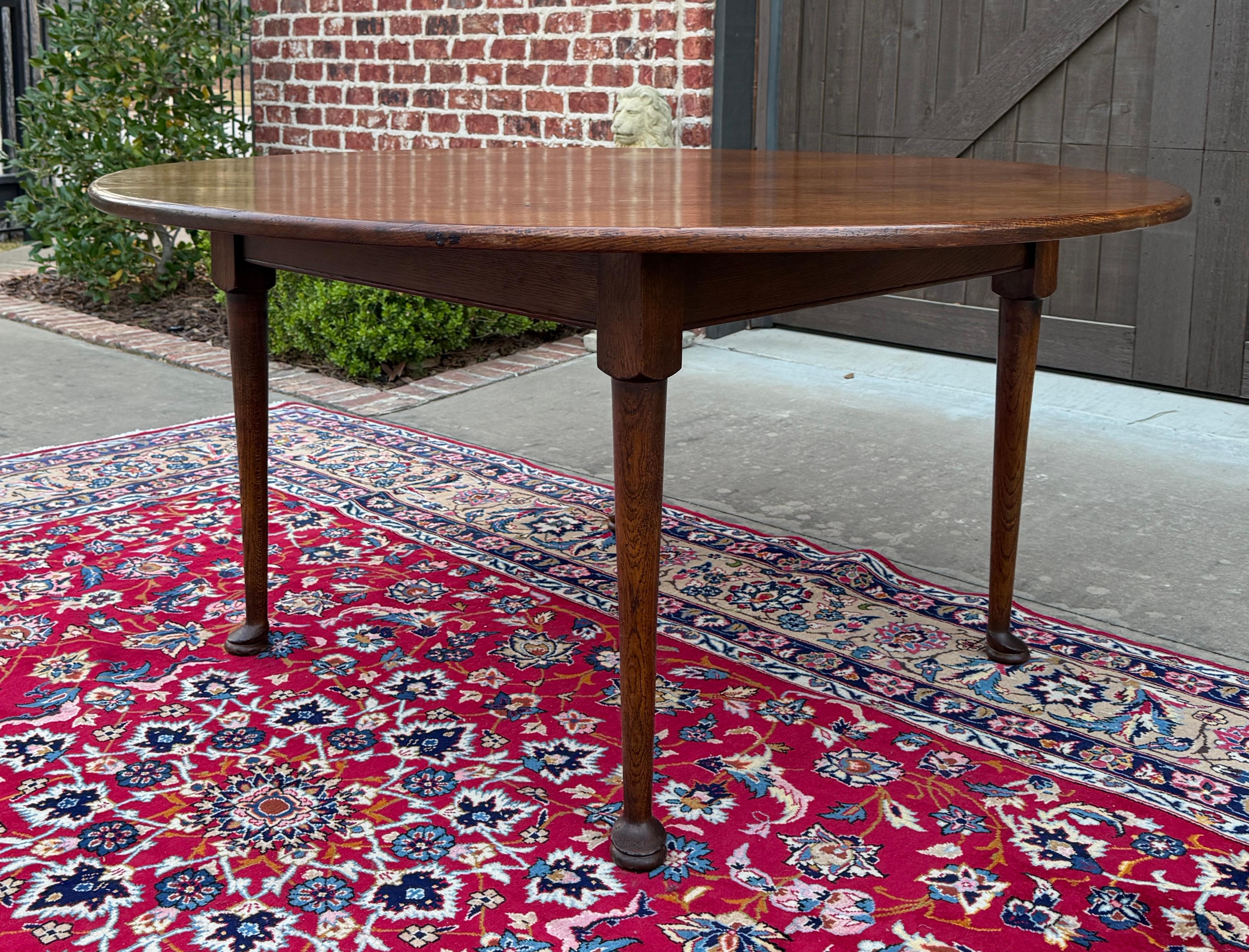 Ancienne table de salle à manger ronde Farmhouse Pad Feet Oak 60
