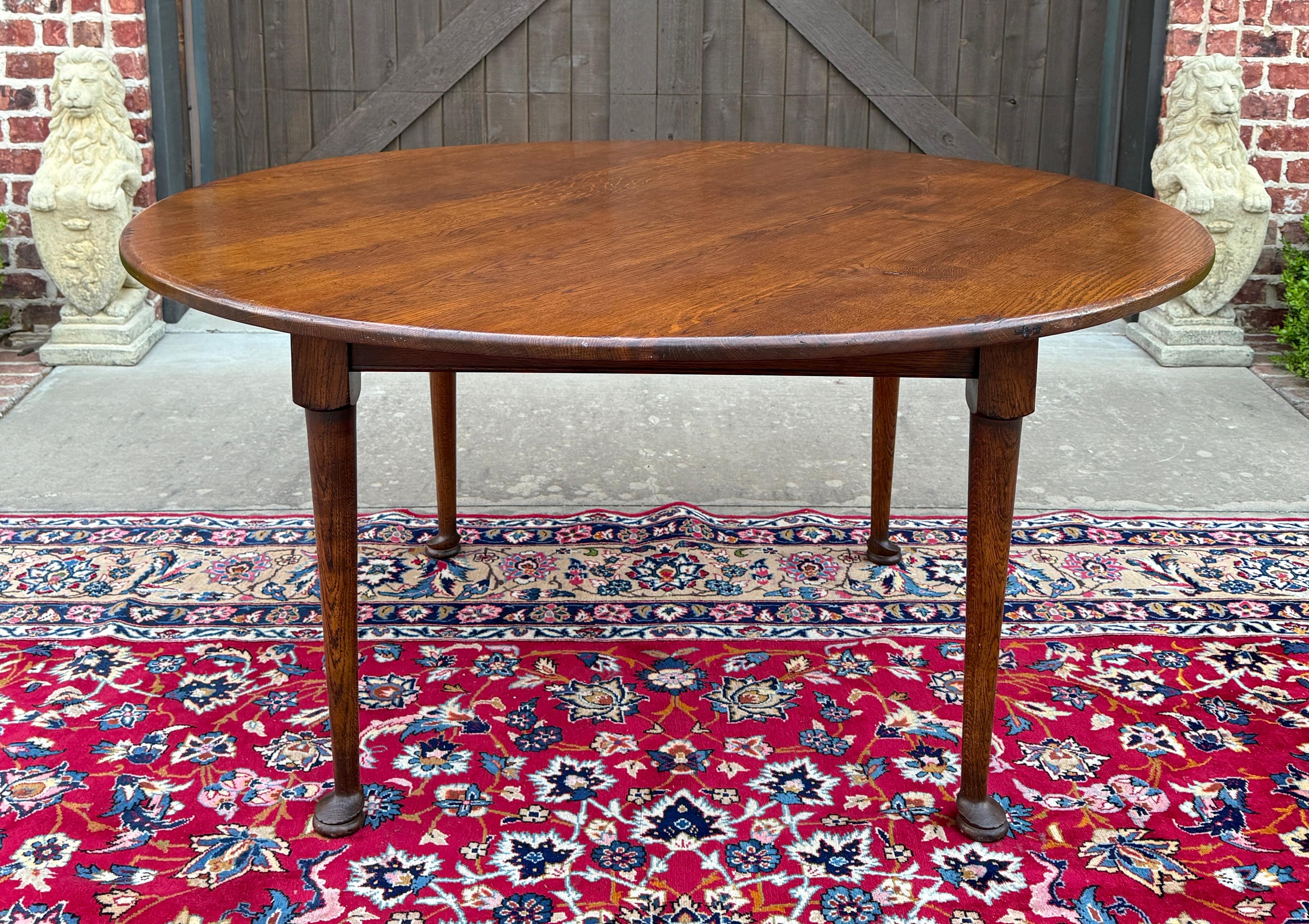 Ancienne table de salle à manger ronde Farmhouse Pad Feet Oak 60