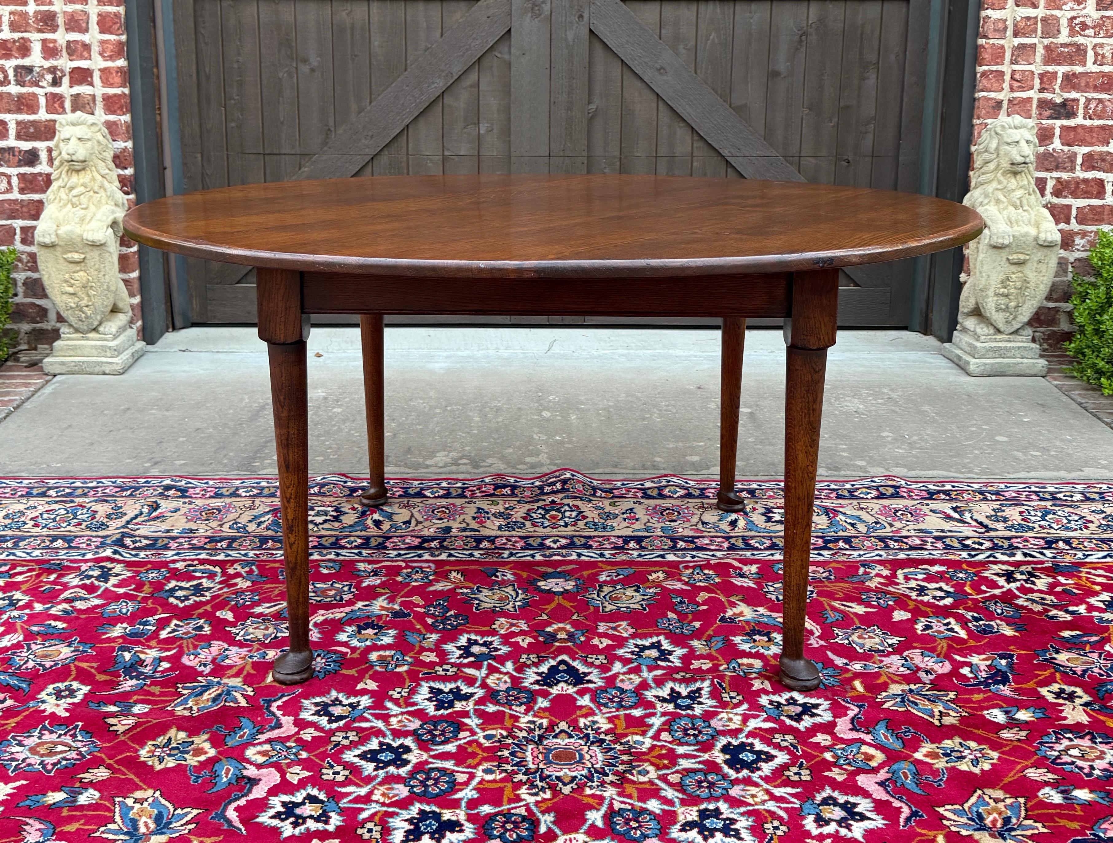 Ancienne table de salle à manger ronde Farmhouse Pad Feet Oak 60
